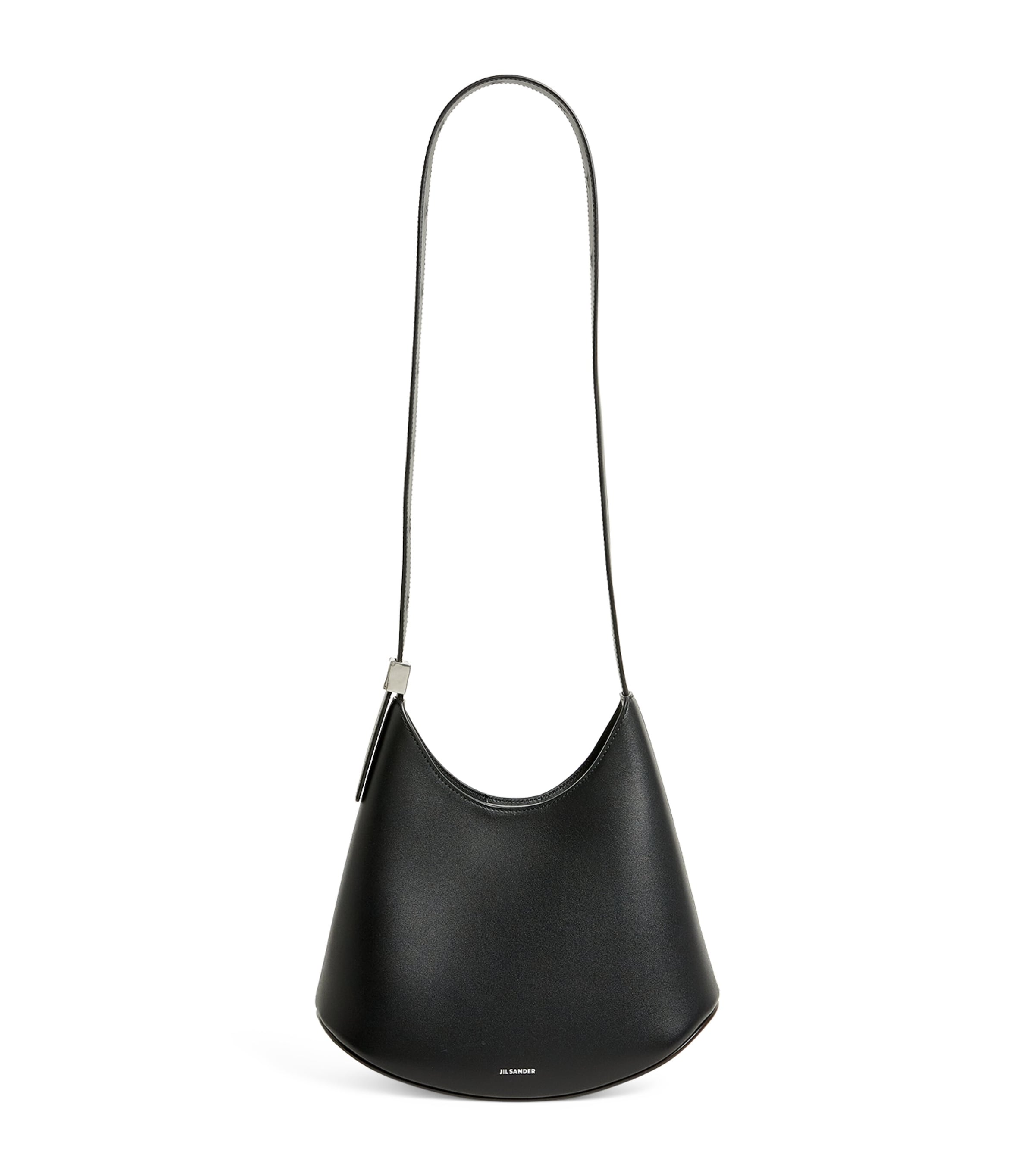 Jil Sander Crescent-shaped Shoulder Bag With Adjustable Strap In Black