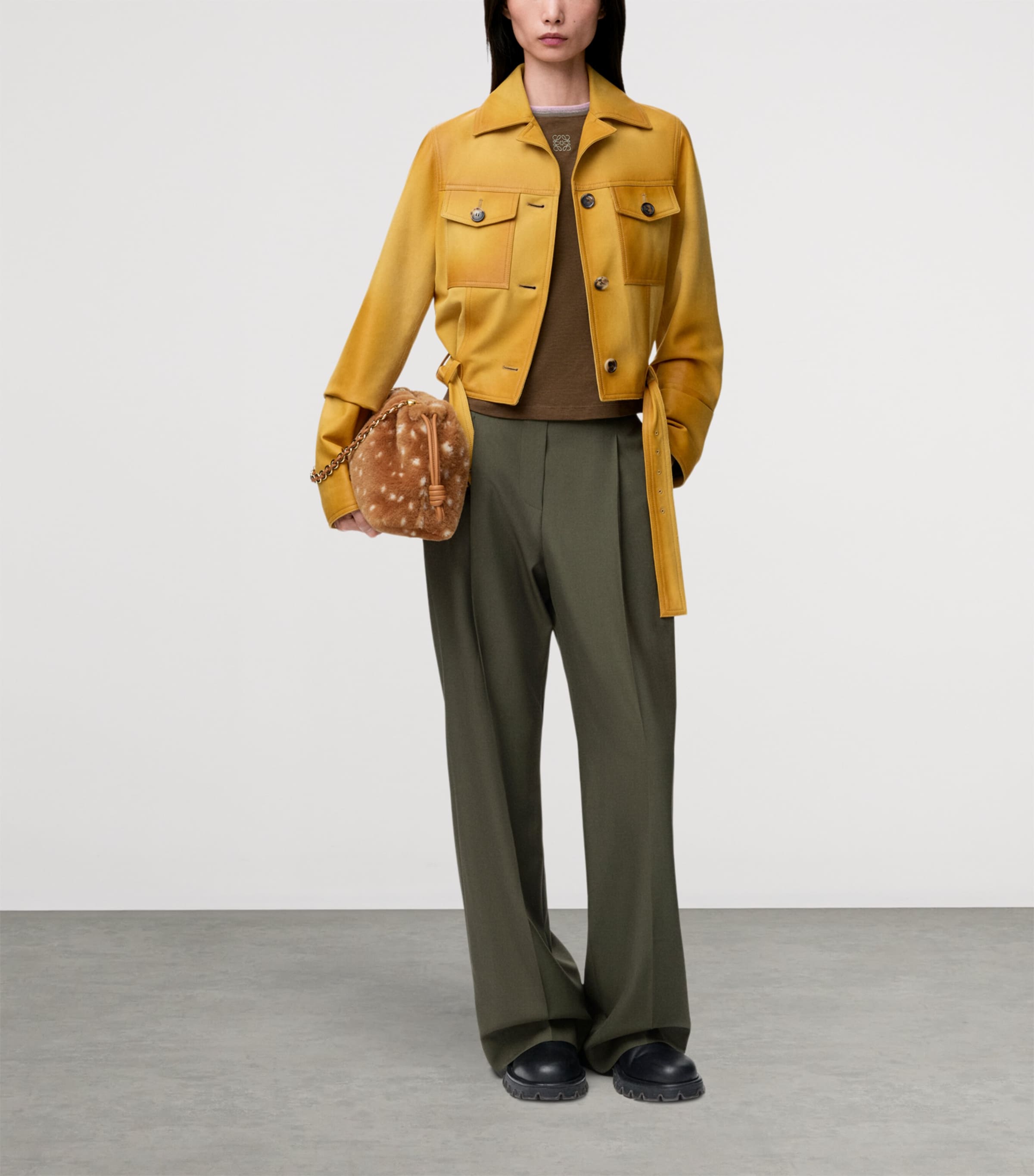 Stretch-Cotton Anagram T-Shirt KHAKI GREEN Image 2