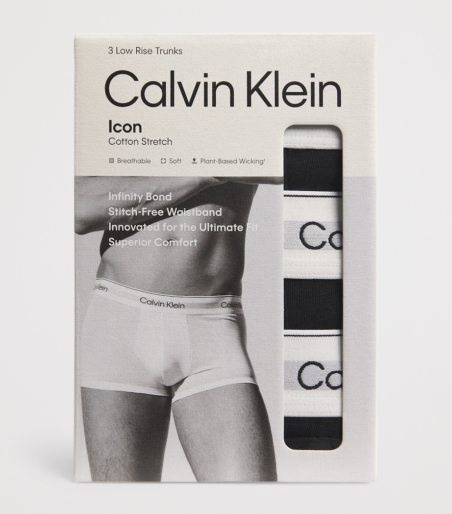 Calvin Klein Mens Stretch-Cotton Low Rise Icon Boxer Briefs (Pack of 3) Black Image 4