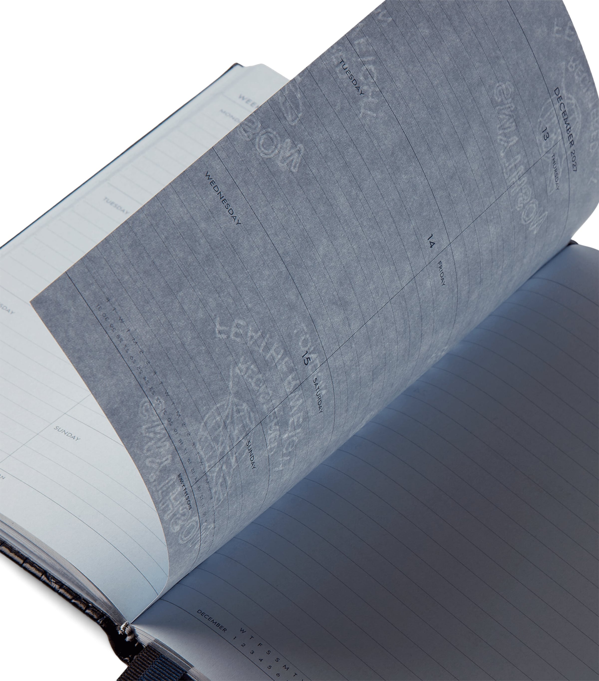 Smythson Leather Soho Weekly Diary 2027 Navy Image 3