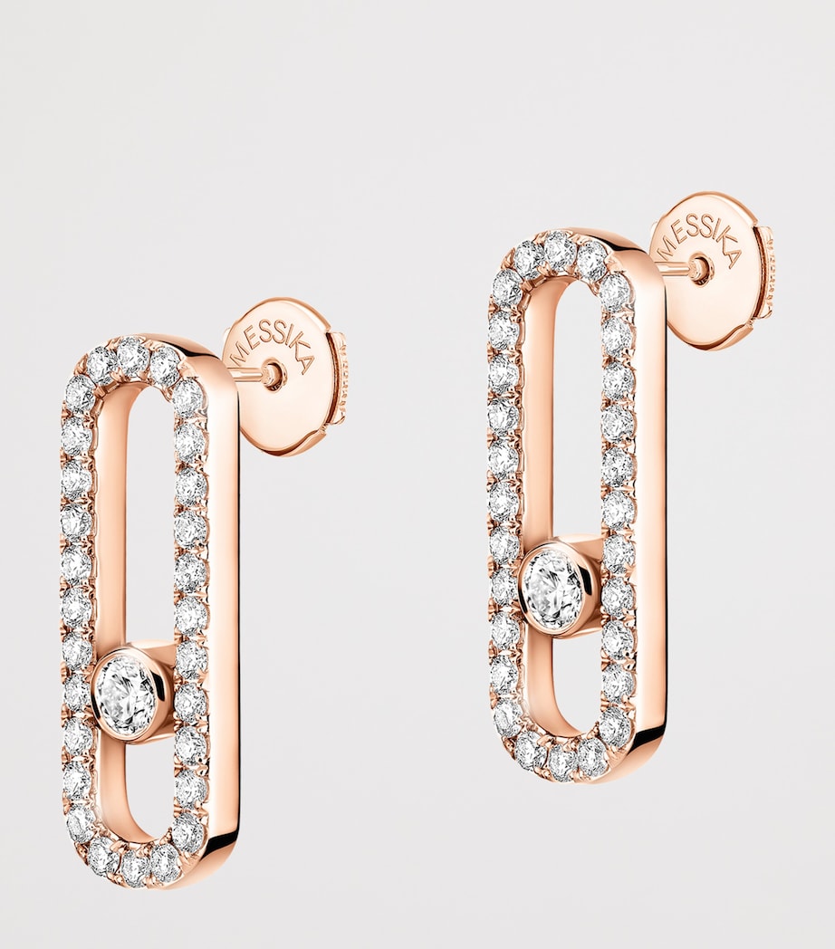 Messika Move Uno Rose Gold and Diamond Stud Earrings Pink Gold Image 3
