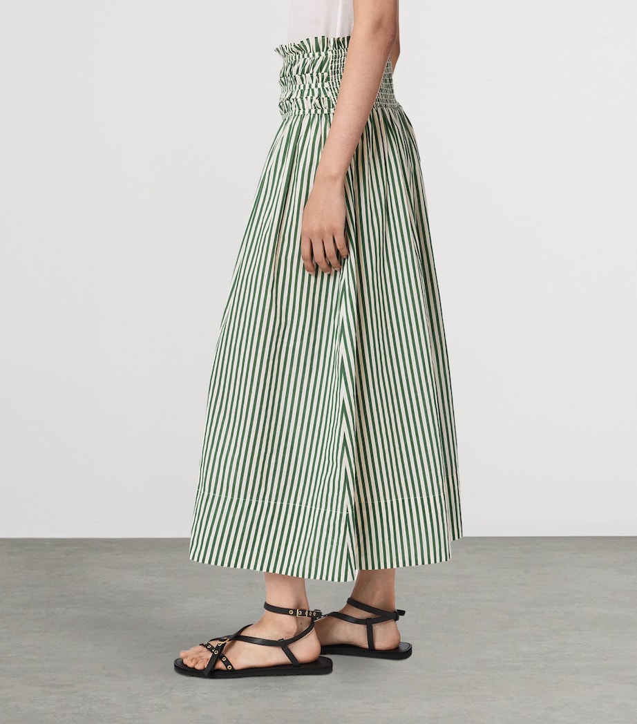 AllSaints Womens Organic Cotton Kali Maxi Skirt Apple Green/white Image 5