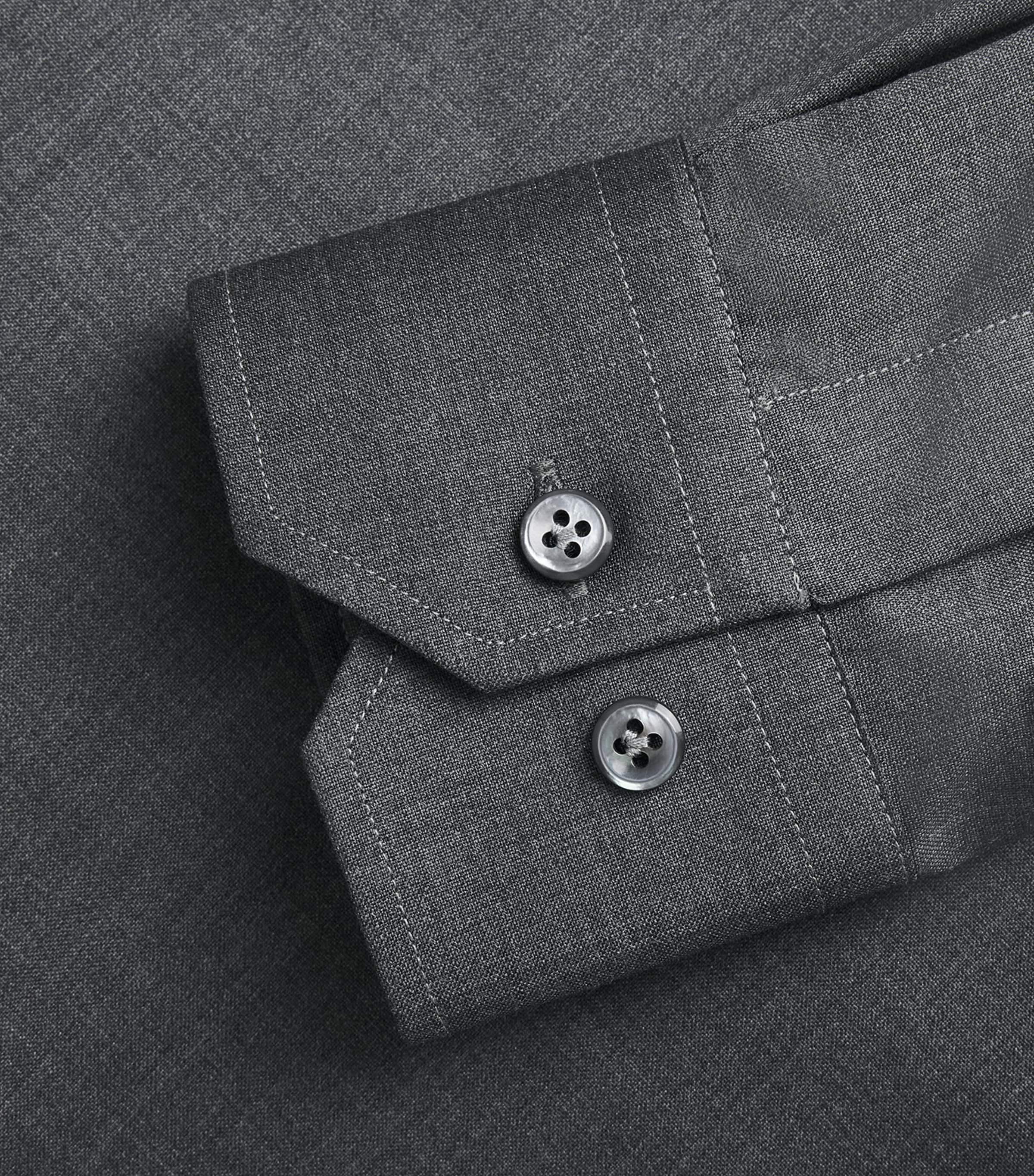 Pal Zileri Mens Wool Shirt Dark Grey Image 6