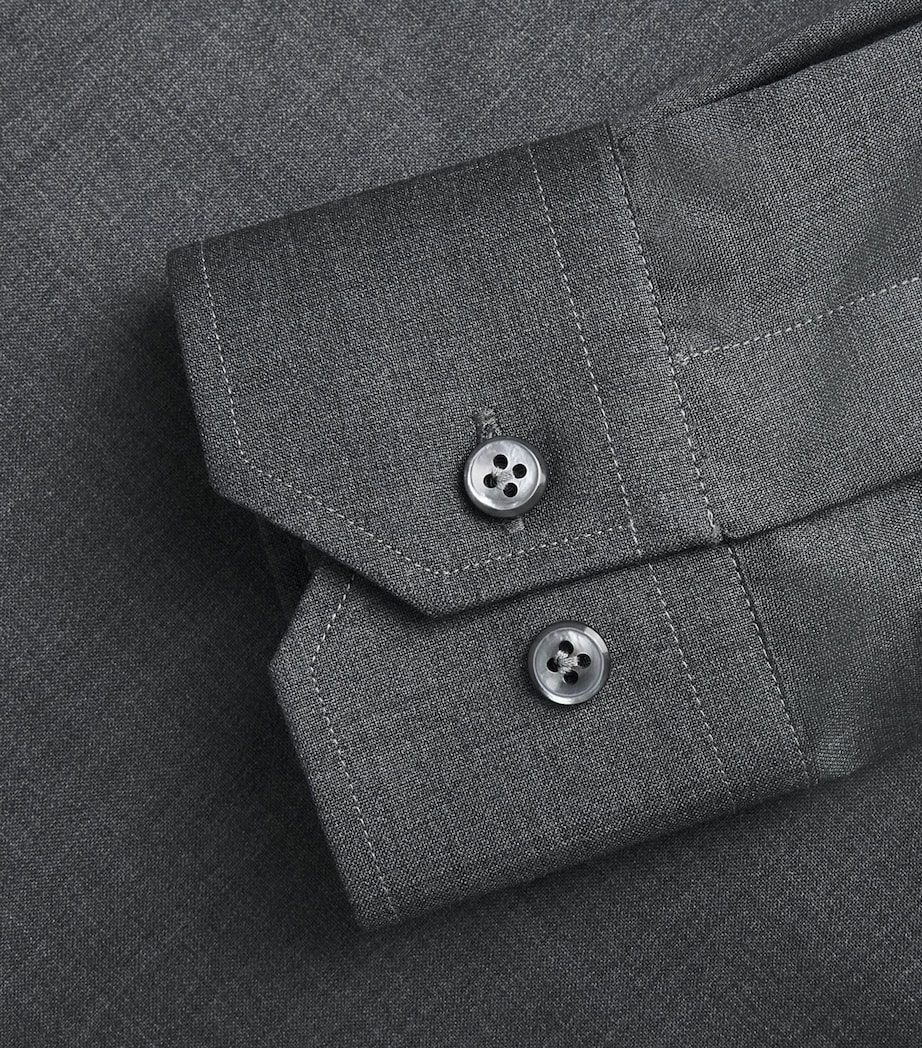 Pal Zileri Mens Wool Shirt Dark Grey Image 6