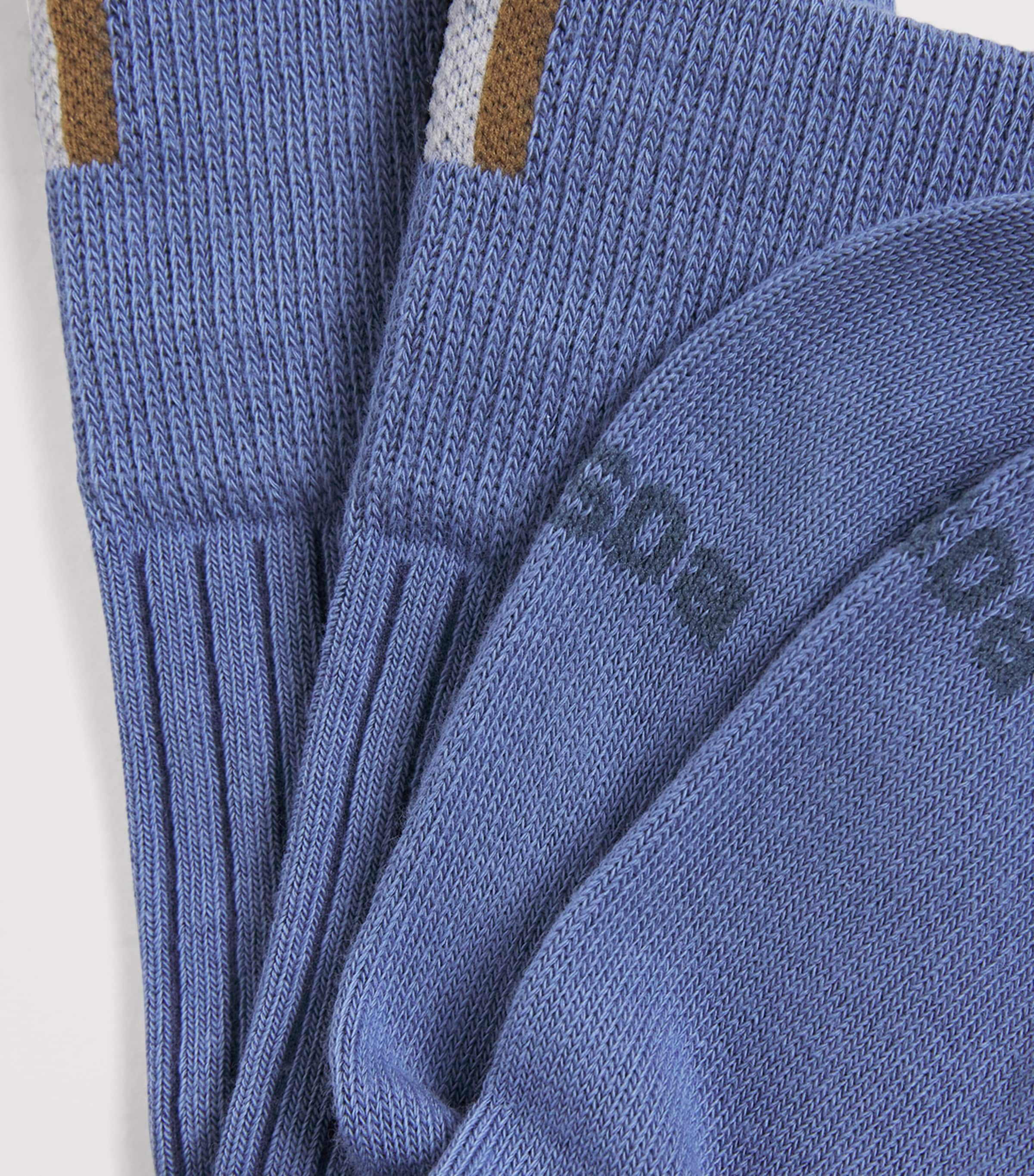 BOSS Mens Ribbed Logo Socks (Pack of 2) Open Image 2