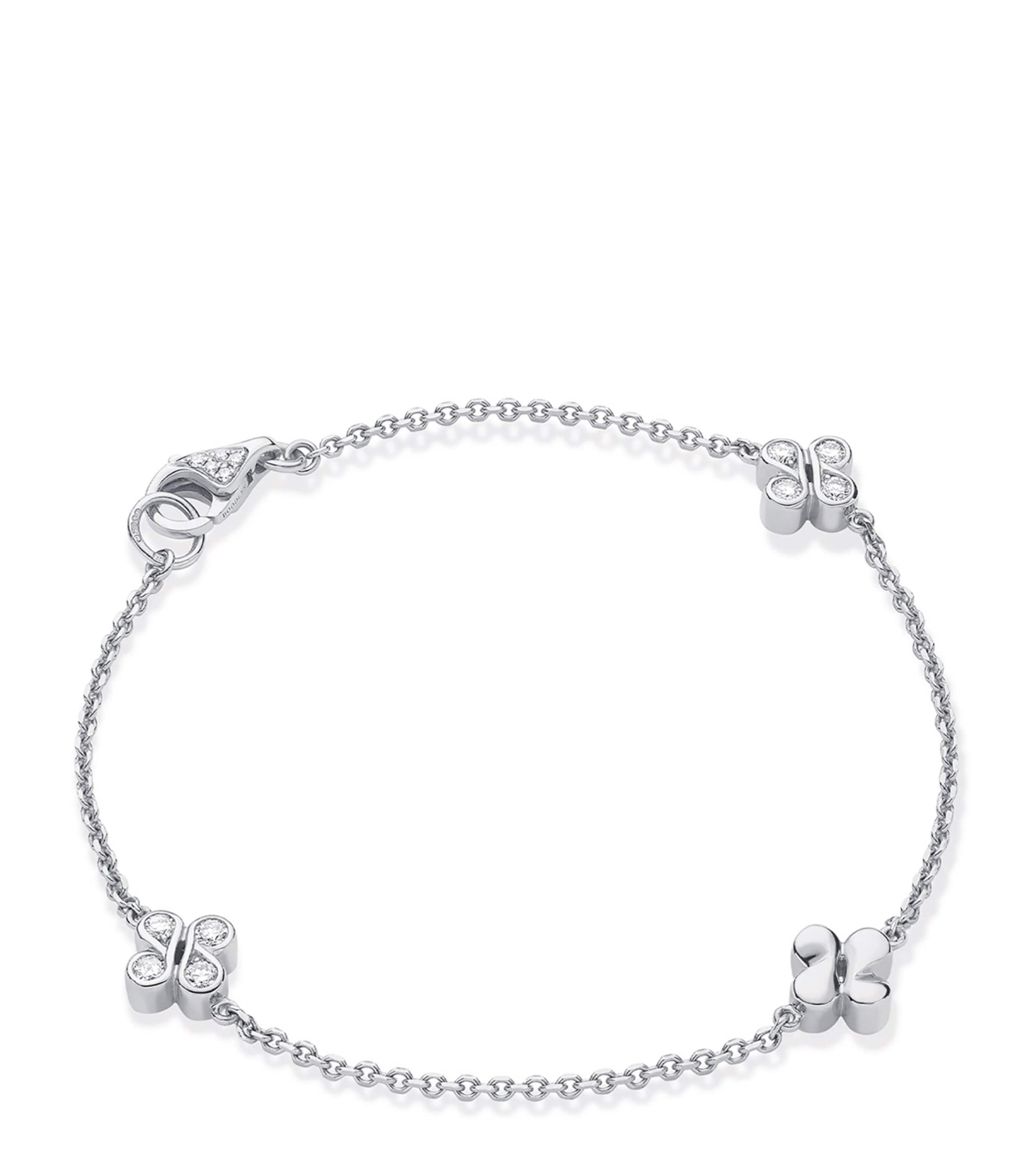 Boodles White Gold And Diamond Be  Triple Charm Bracelet In Gold