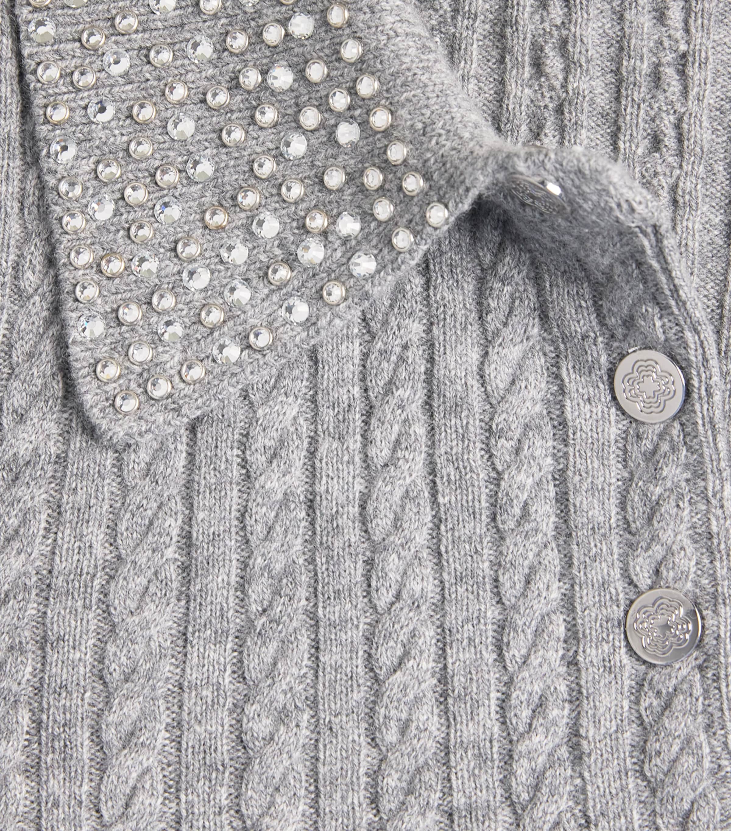 Wool Embellished Polo Shirt GREY Image 5