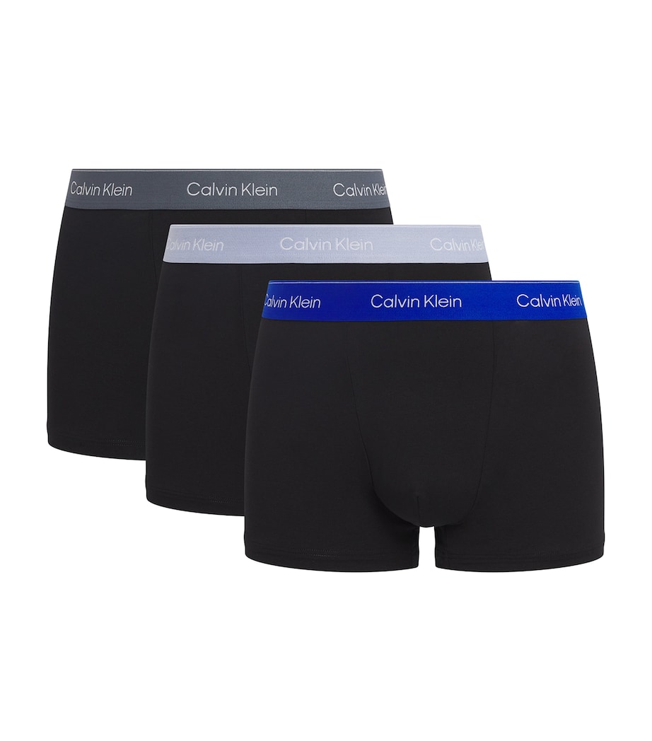Stretch-Cotton Relaxed Icon Trunks (Pack of 3) BLACK W/ ROYALTY WB Image 1