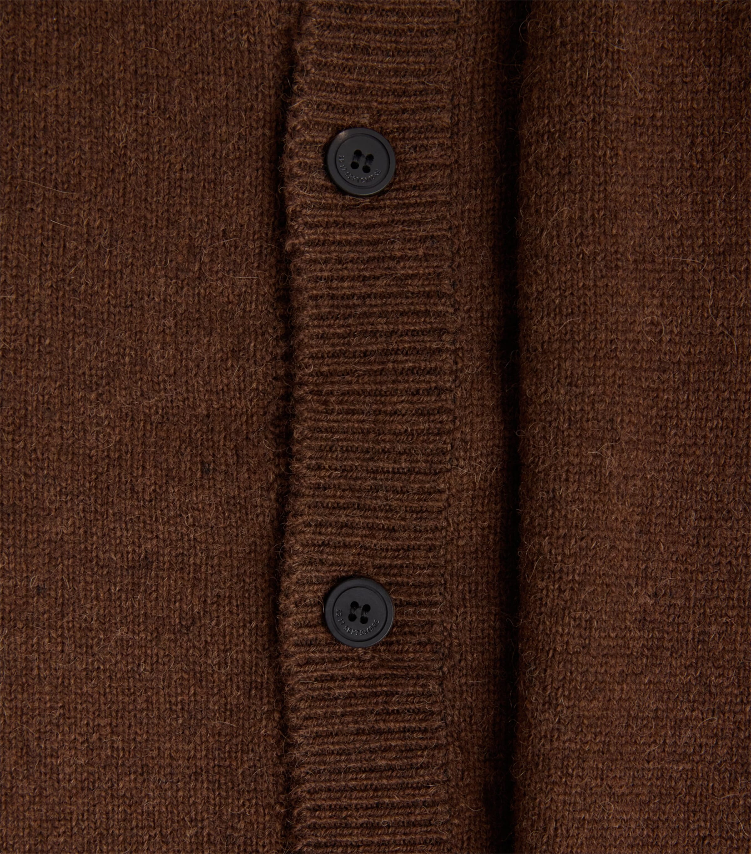 Le 17 Septembre Mens Wool-Alpaca Collar Cardigan Brown Image 6