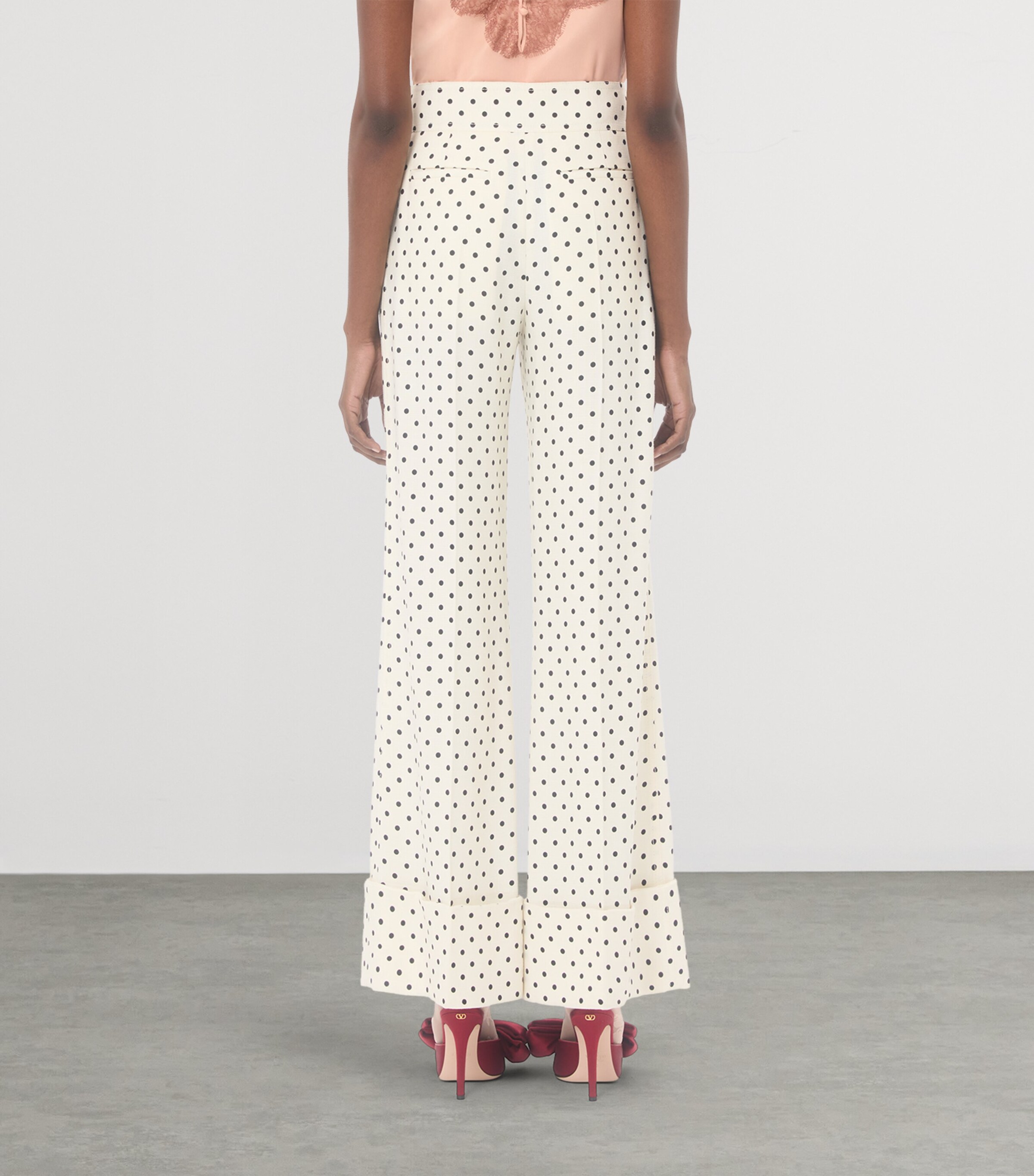 Polka Dot Wide-Leg Trousers R8E Image 4