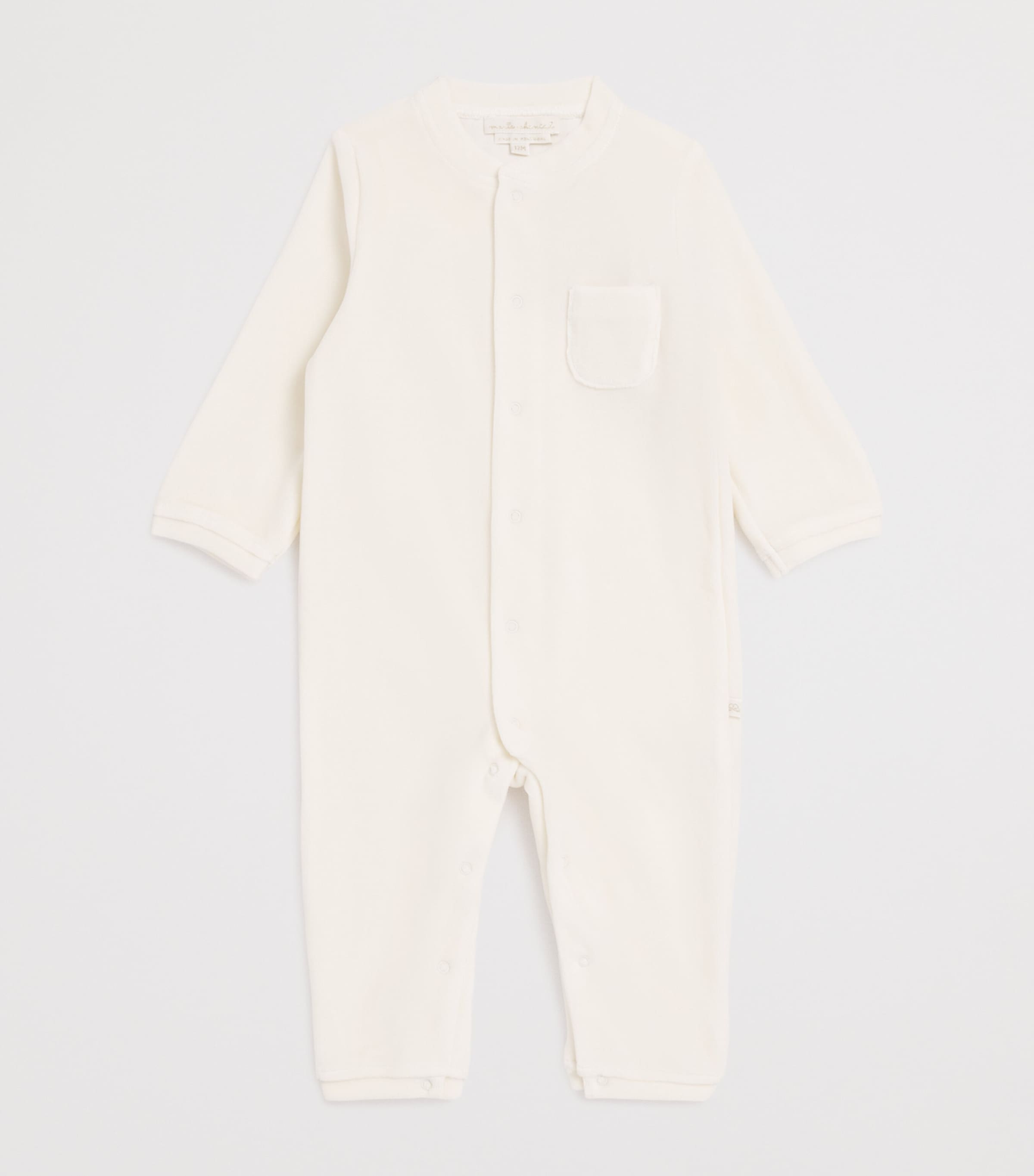 Marie-Chantal Velour Angel Wing All-In-One (3-18 Months) Cream Image 2