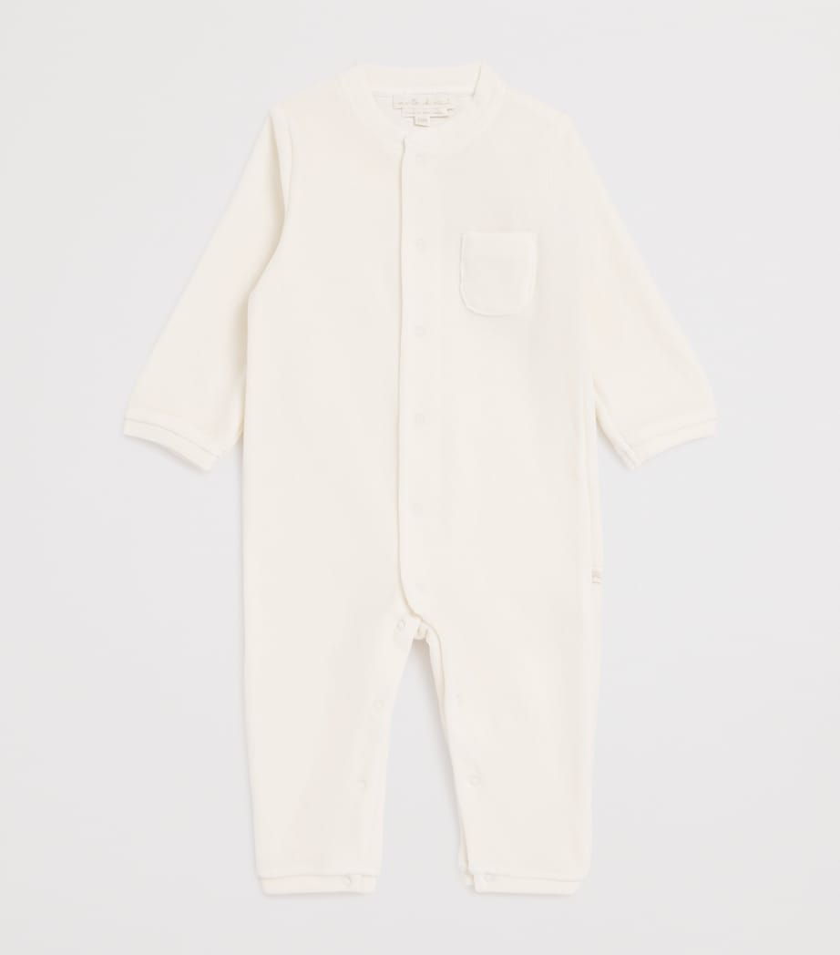 Marie-Chantal Velour Angel Wing All-In-One (3-18 Months) Cream Image 2