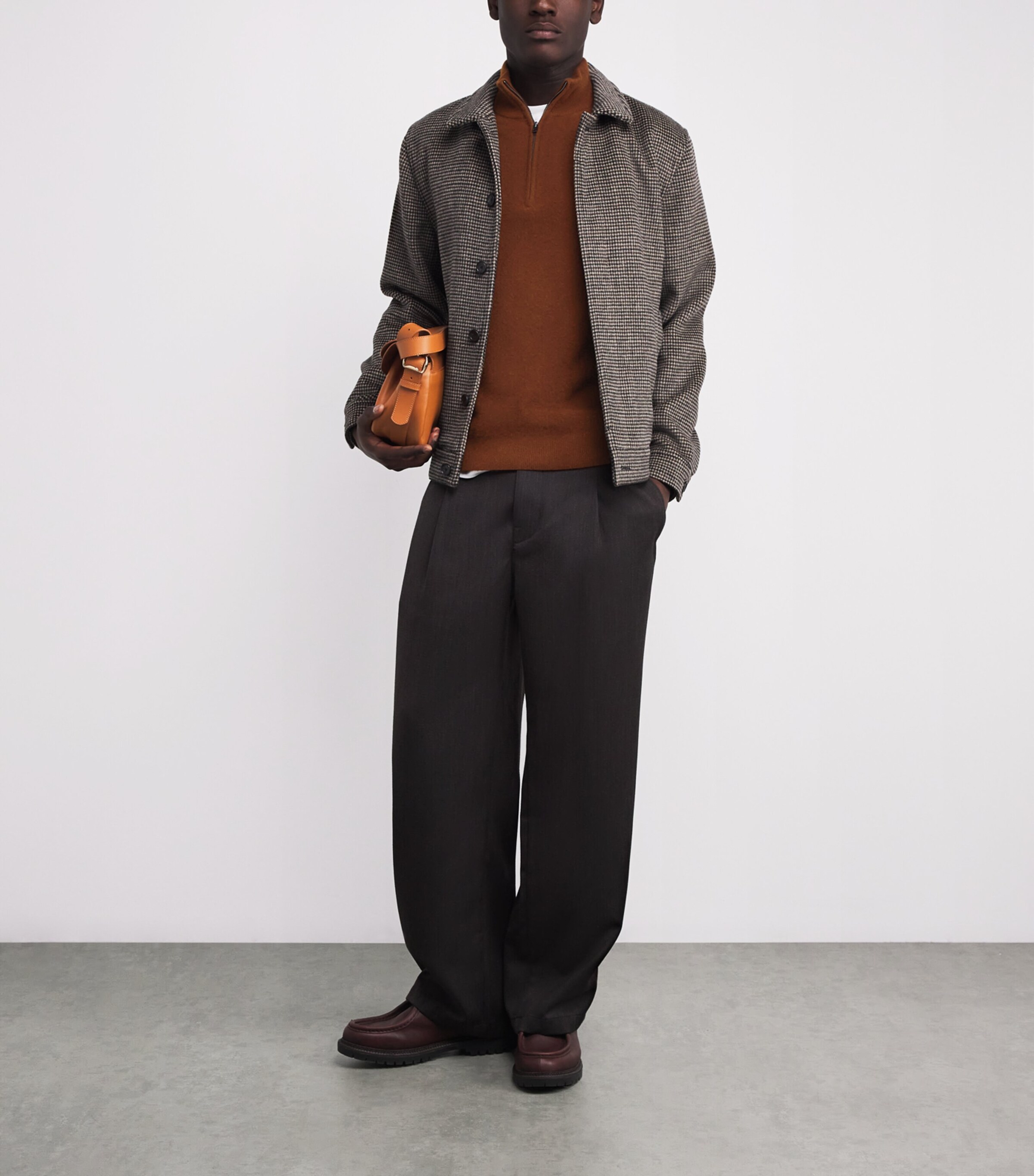 Cashmere Quarter-Zip Sweater 758COD COPPERHEAD Image 2