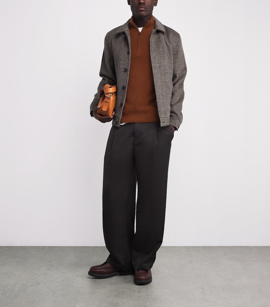 Cashmere Quarter-Zip Sweater 758COD COPPERHEAD Image 2