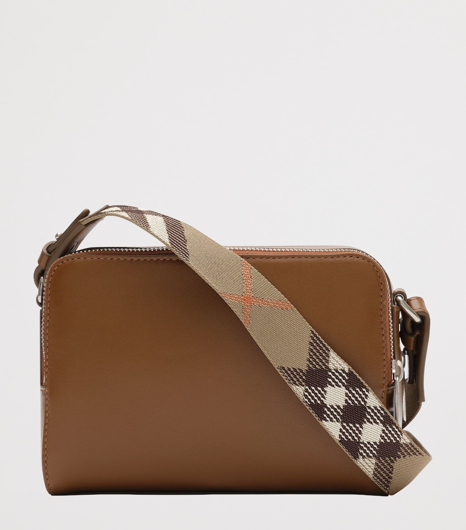 Burberry Leather Check Pop Cross-Body Bag Finch Brown/hazel Image 4