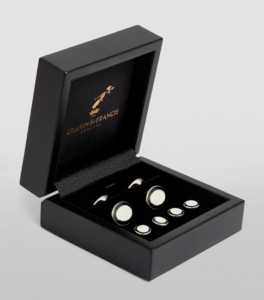 Enamelled Stud Cufflinks BLACK Image 2