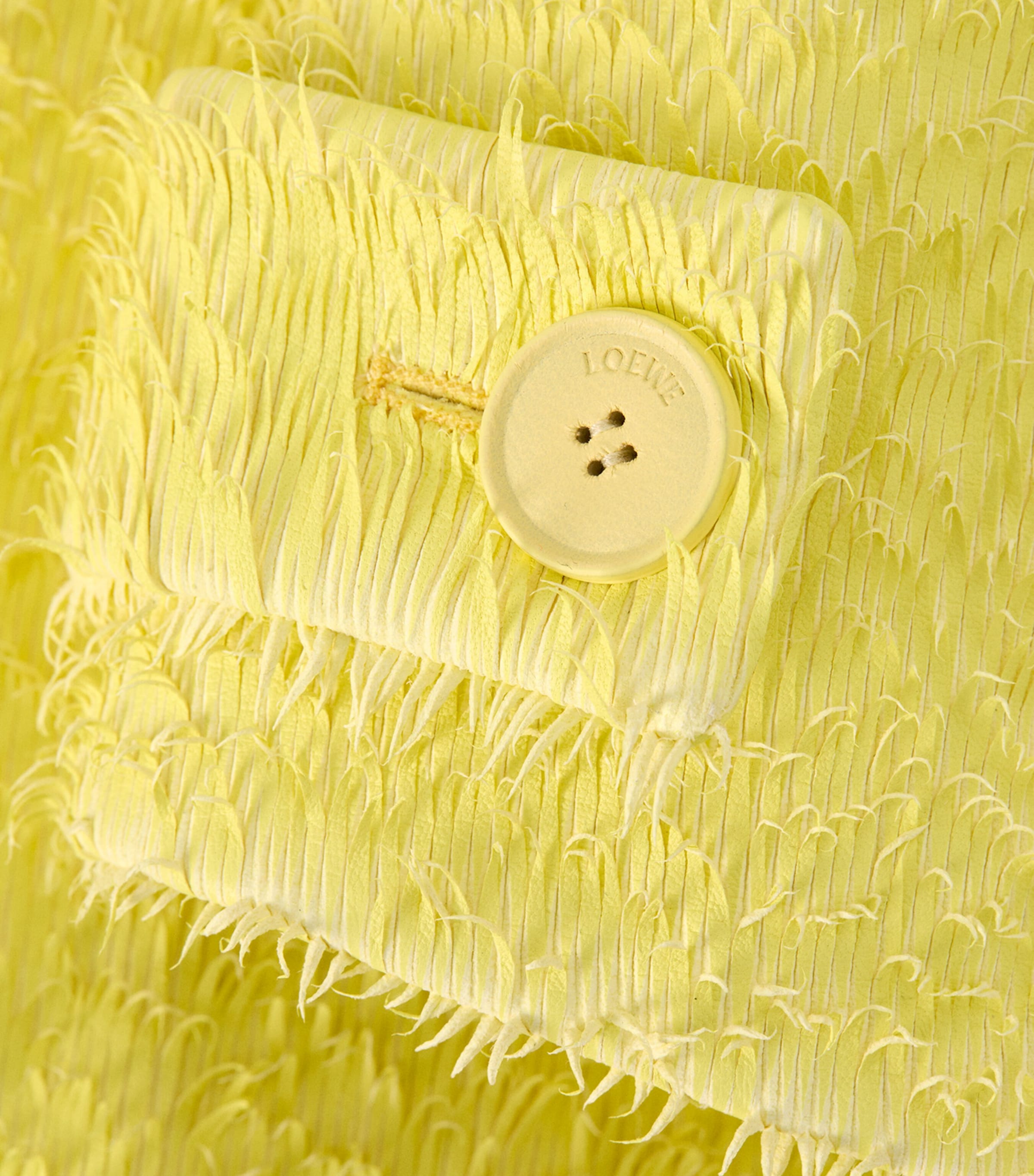 LOEWE Womens Lambskin Textured Trench Coat Yellow Image 6