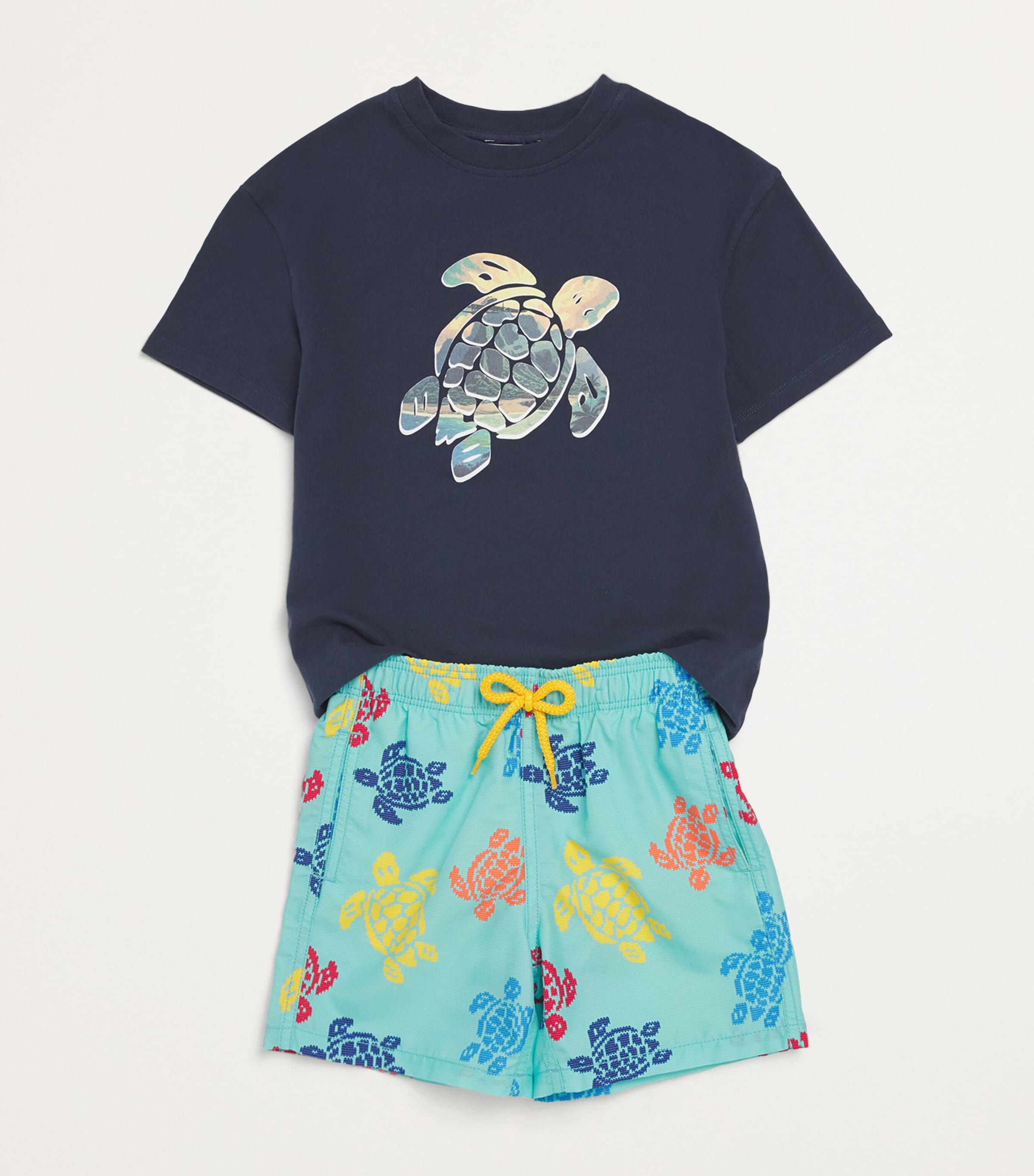 Vilebrequin Kids x FALKE Turtle Swim Shorts (2-12 Years) Bleu Lazuli Image 3