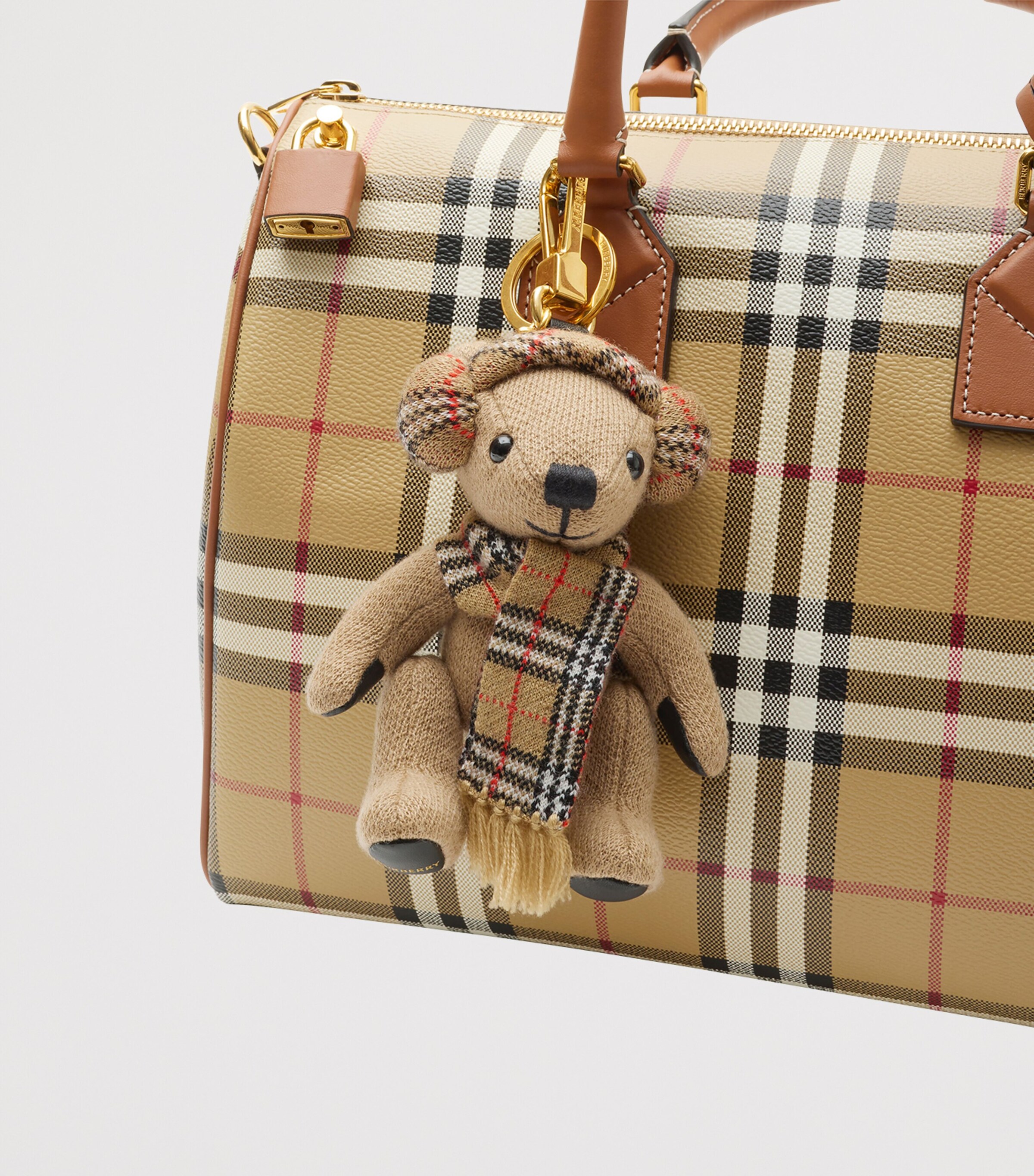 Burberry Beige Wool-Cashmere Thomas Bear Keyring | Harrods UK