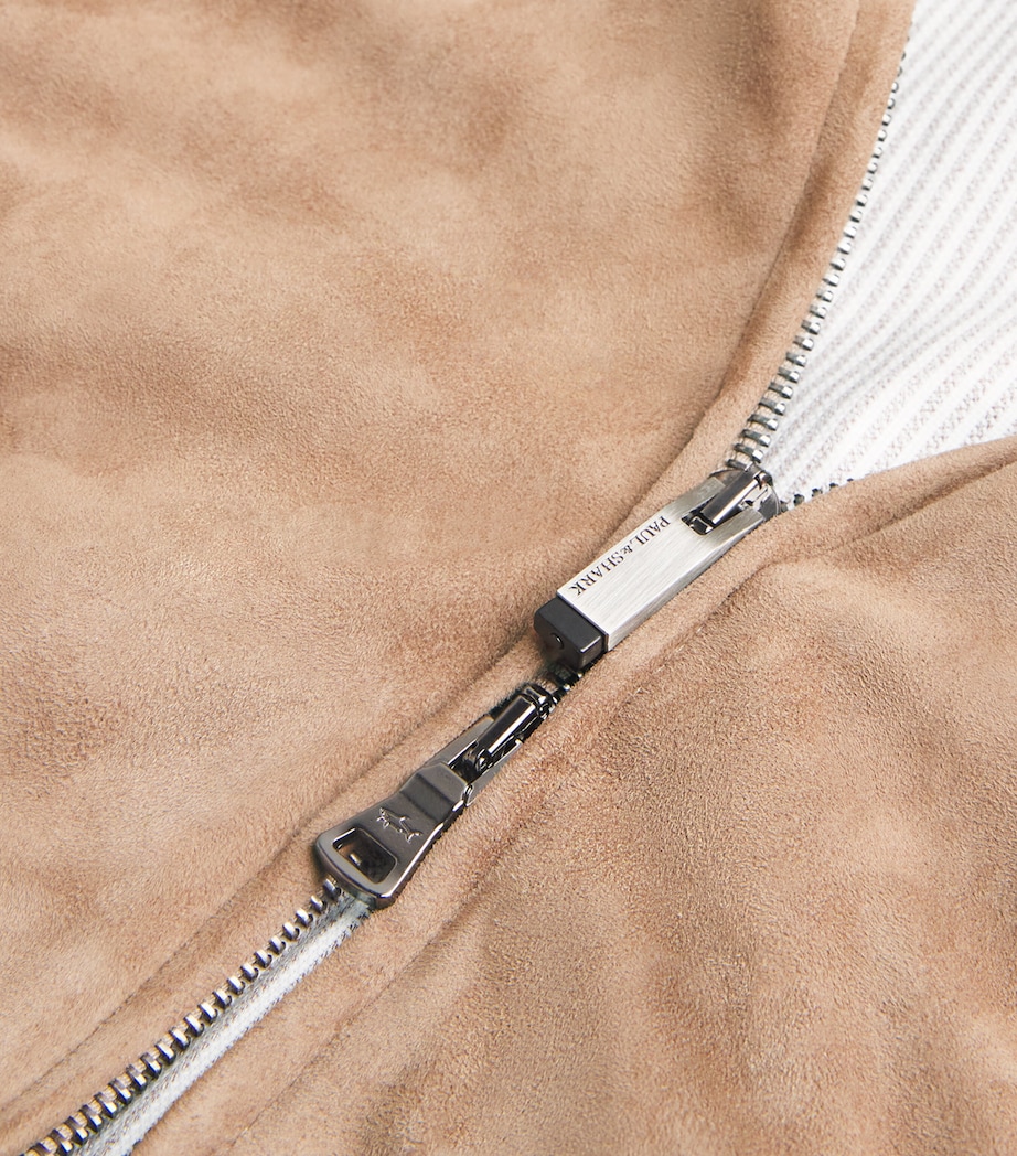 Suede Zip-Up Jacket 074 TORTORA-BEIGE Image 5
