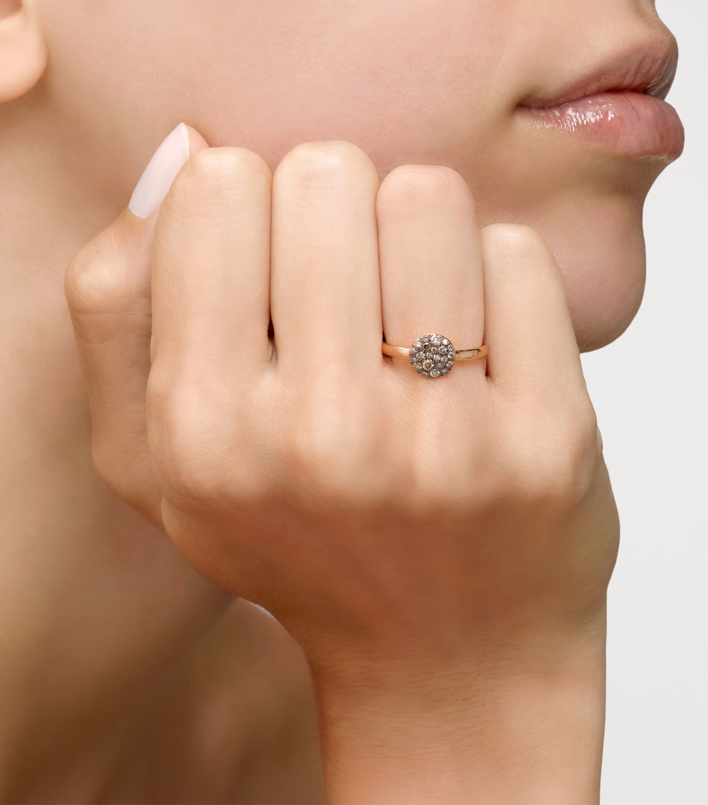 Pomellato Rose Gold and Diamond Sabbia Ring Image 2