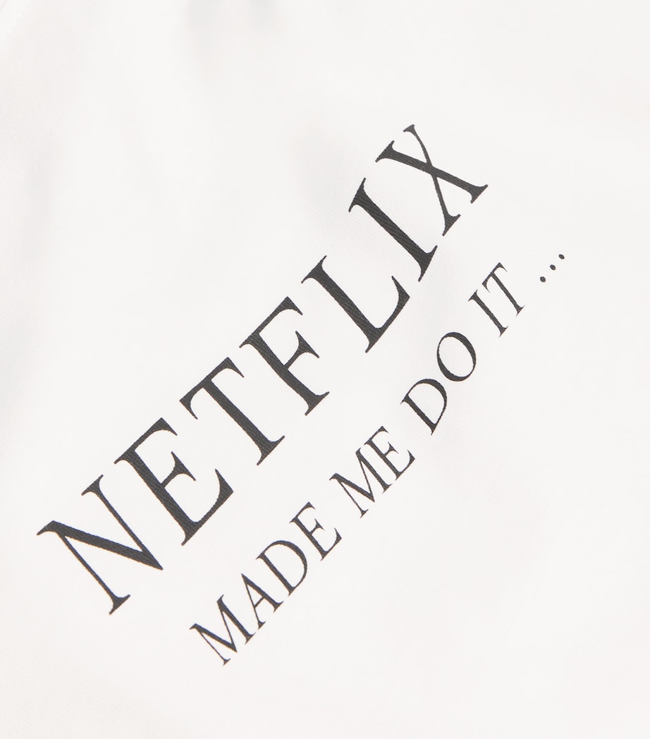 Organic Cotton Slogan T-Shirt 9461 WHITE NETFLIX Image 5