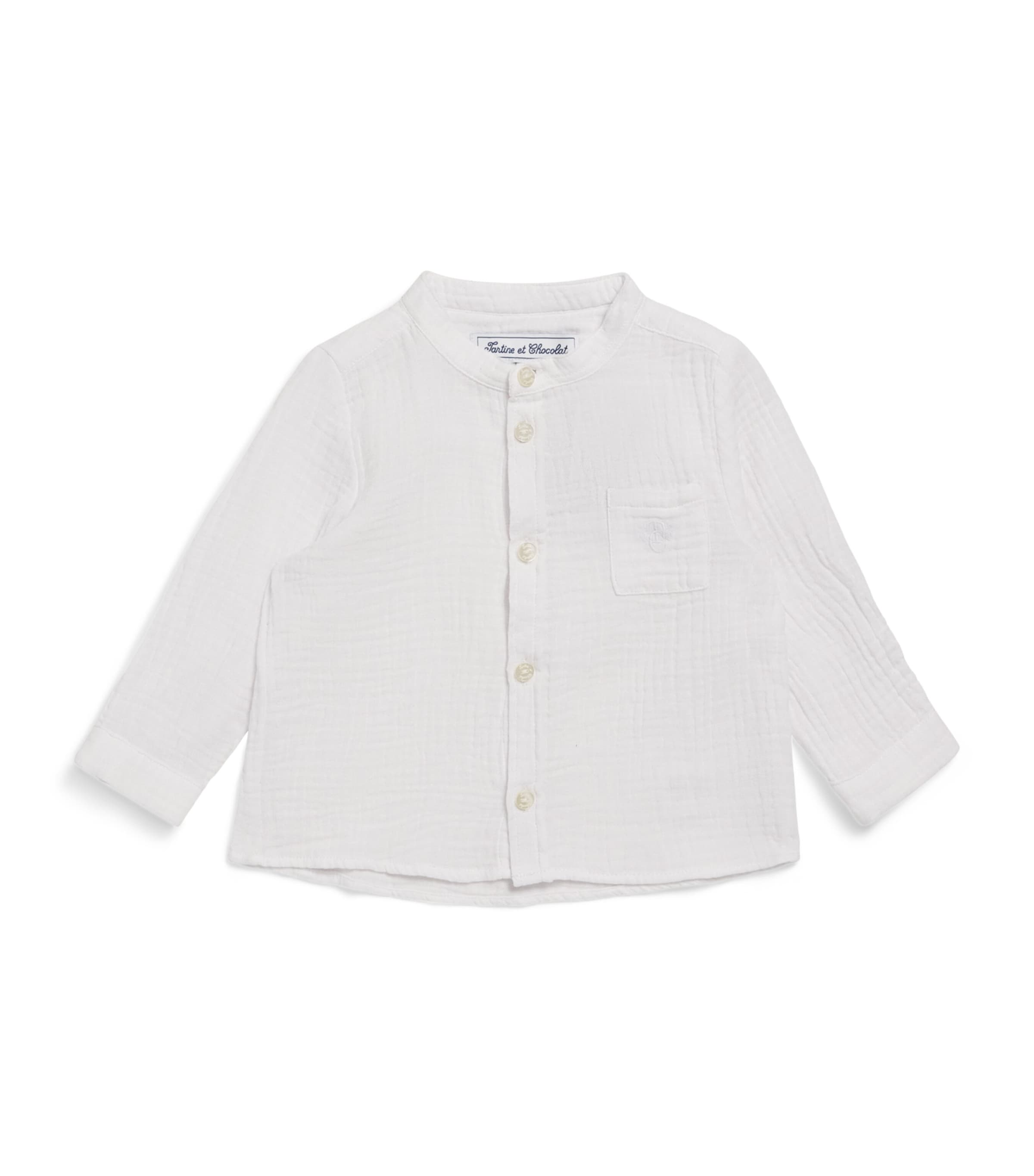 Tartine et Chocolat Cotton Mandarin Collar Shirt (3 Months-4 Years) Image 1