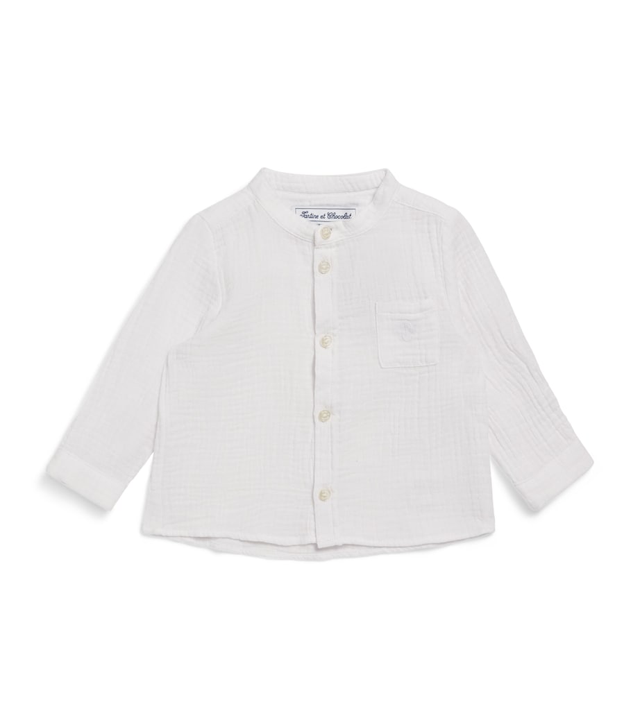 Tartine et Chocolat Cotton Mandarin Collar Shirt (3 Months-4 Years) Image 1