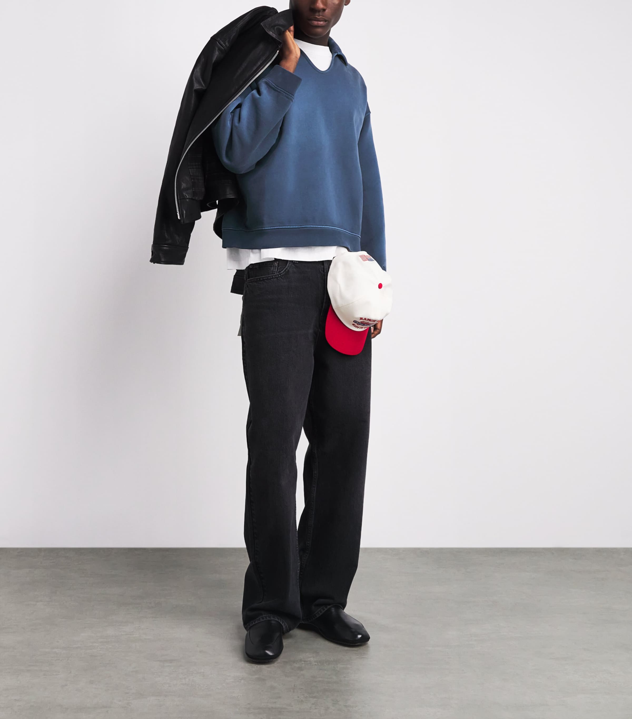 Picante Mens Organic Cotton Everyday Polo Sweatshirt Navy Image 2