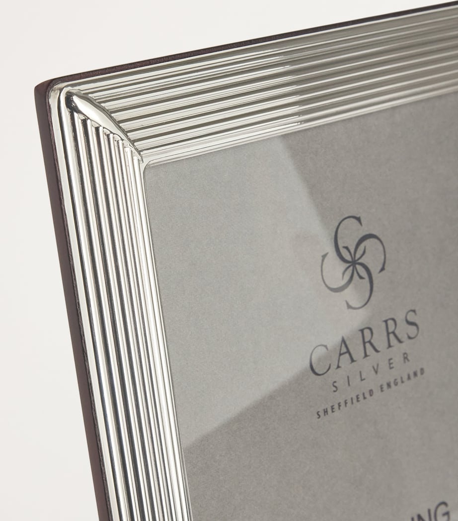 Sterling Silver Fluted Photo Frame with Wood Back (8" x 6") SILVER Image 2