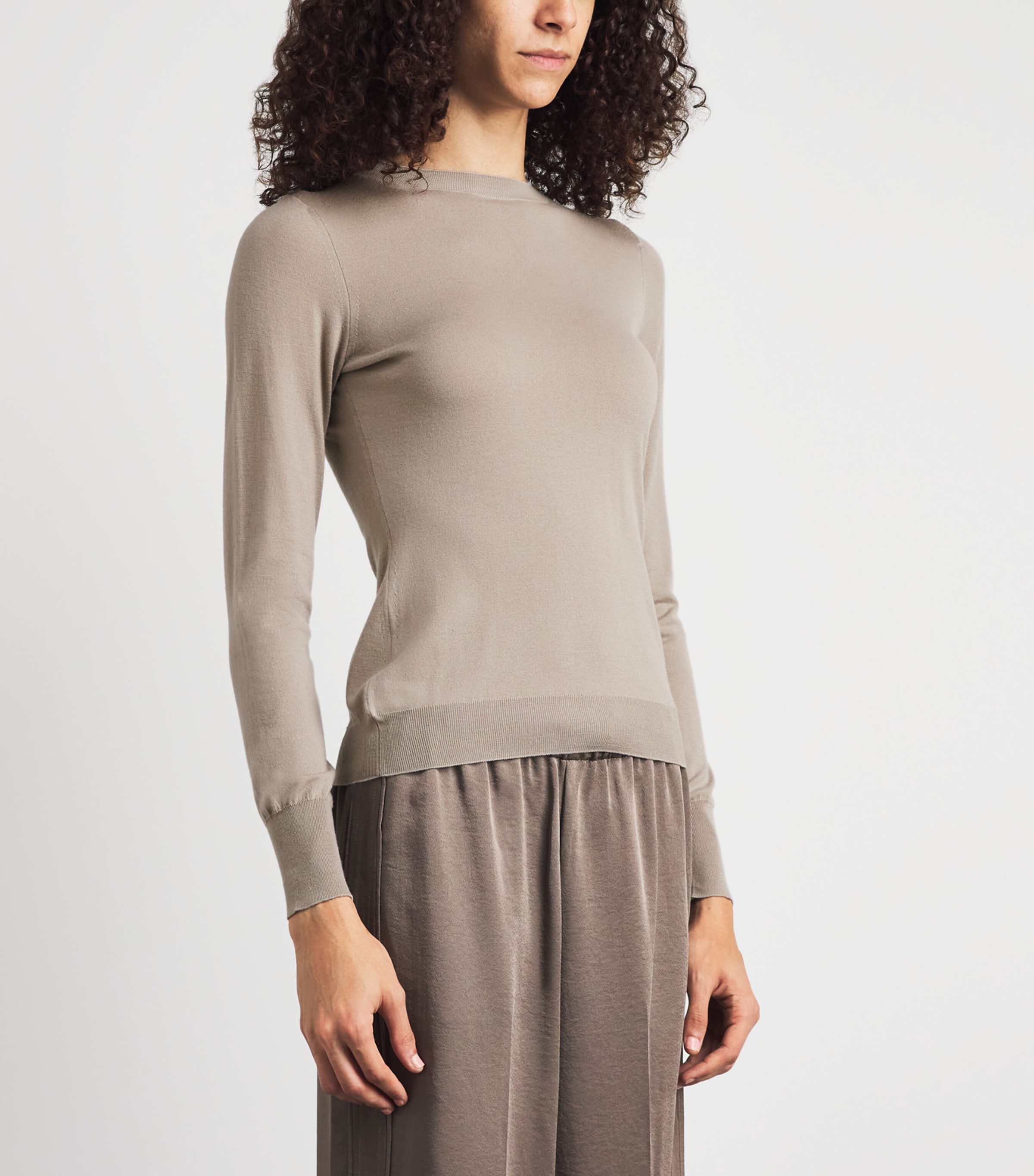Colombo Womens Cashmere Sweater Beige Image 4