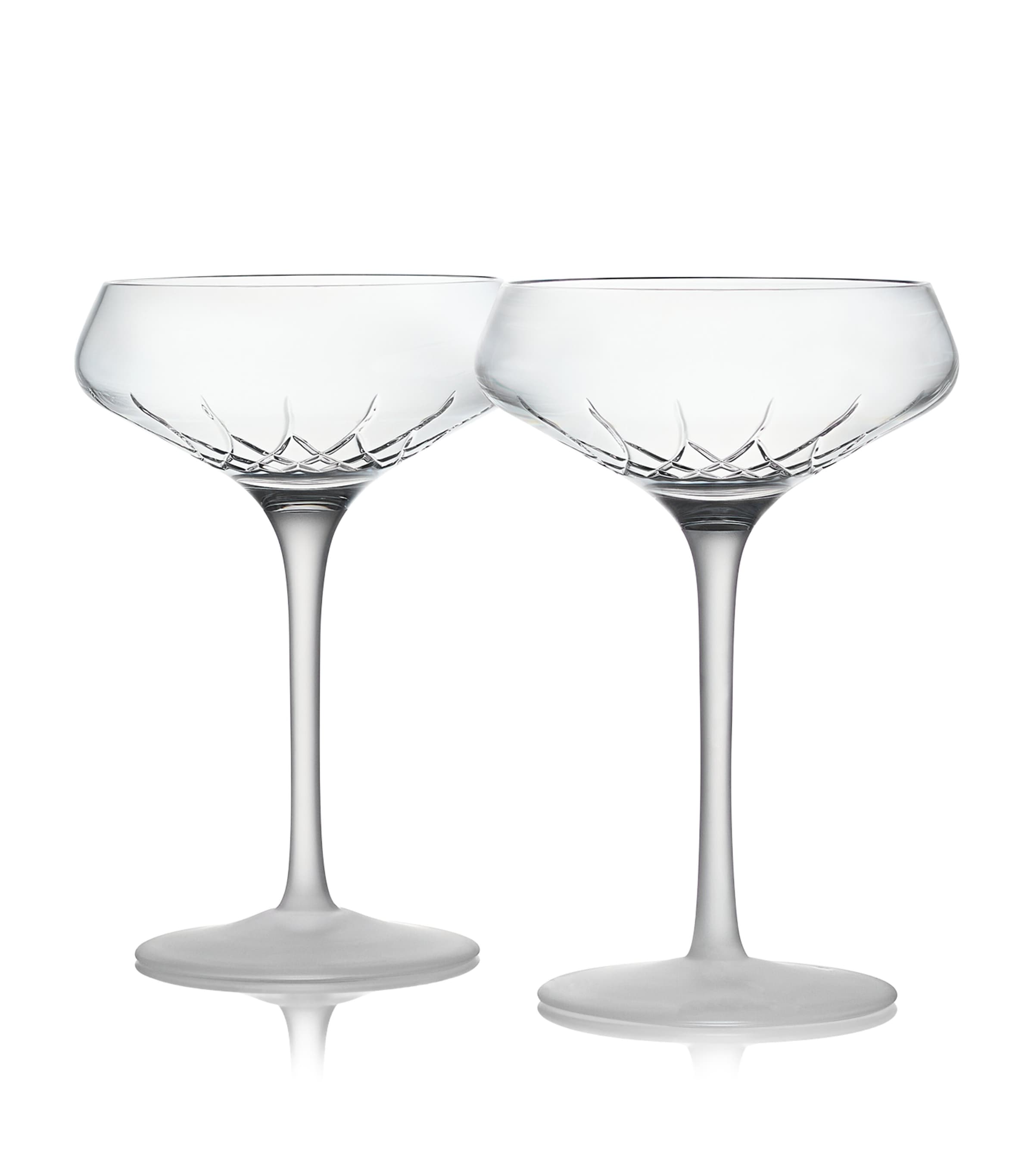 Waterford Lismore Arcus Coupe Crystal Glasses Set Of Two In Clear