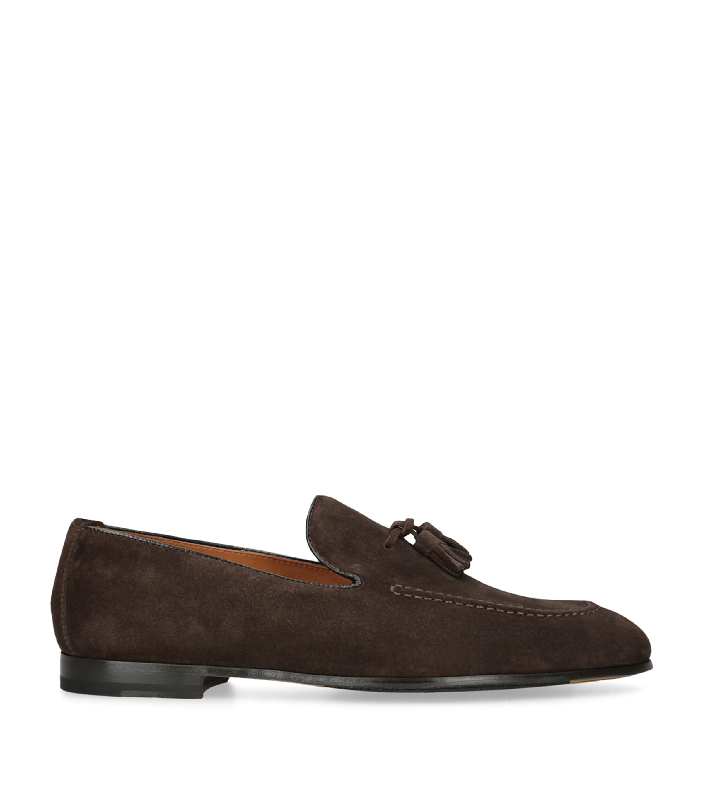 Doucal's Suede Tassel Moccasin Loafers In Brown