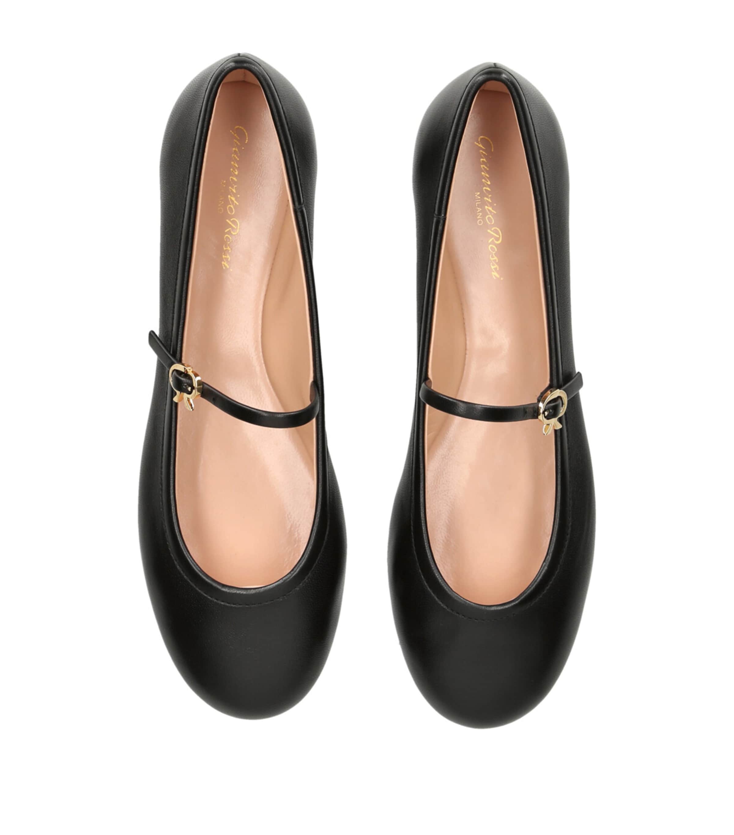 Leather Ballet Flats BLACK Image 6