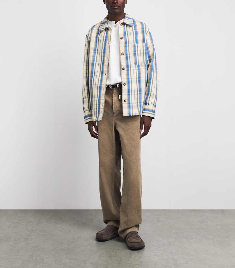 A.P.C. Mens Cotton Check Overshirt Aad Ecru Image 2
