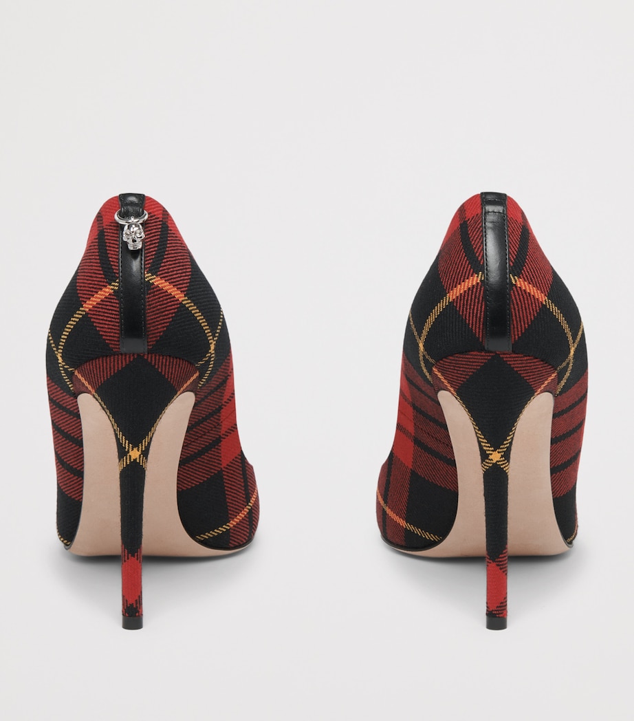 McQueen Cotton Tartan Skull Pumps 105 Image 4