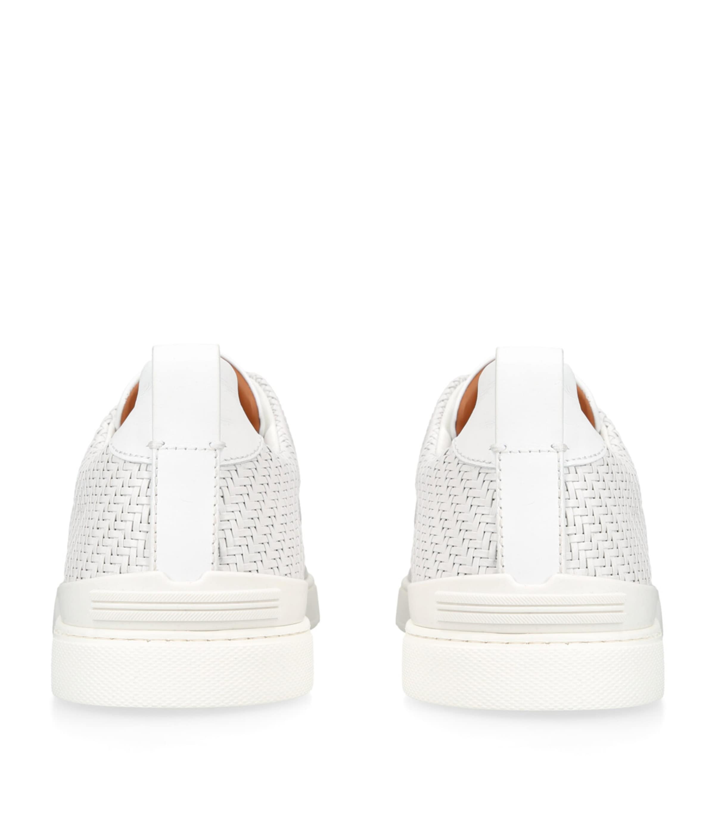 Leather PELLETESSUTA Triple Stitch Sneakers WHITE Image 2