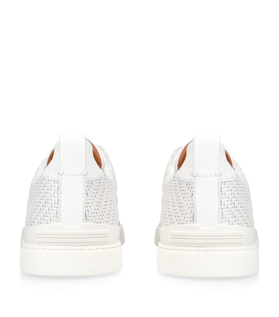 Leather PELLETESSUTA Triple Stitch Sneakers WHITE Image 2