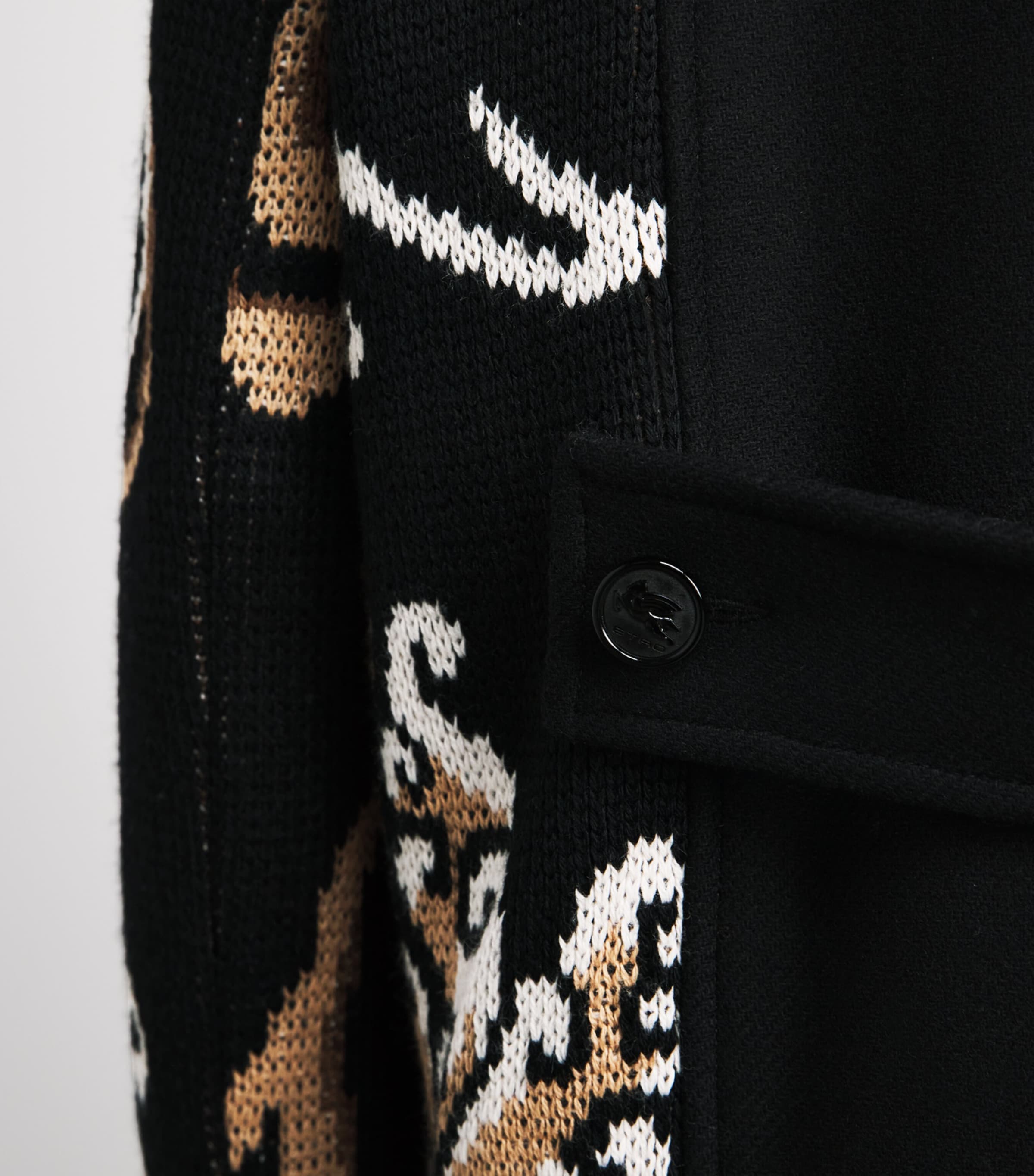 Etro Womens Wool Jacquard Blazer Black Image 3