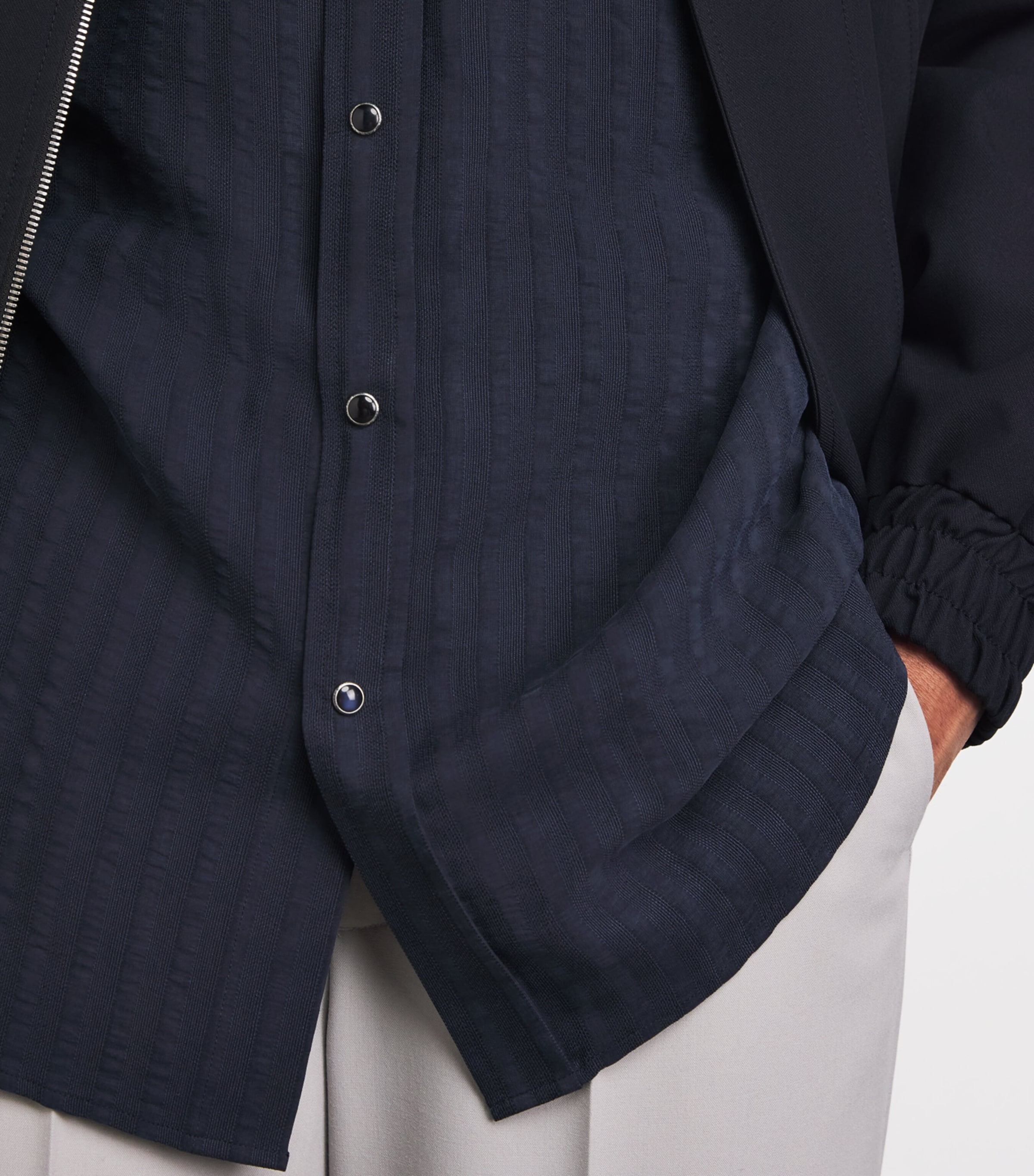 Stripe Overshirt DARK NAVY Image 3