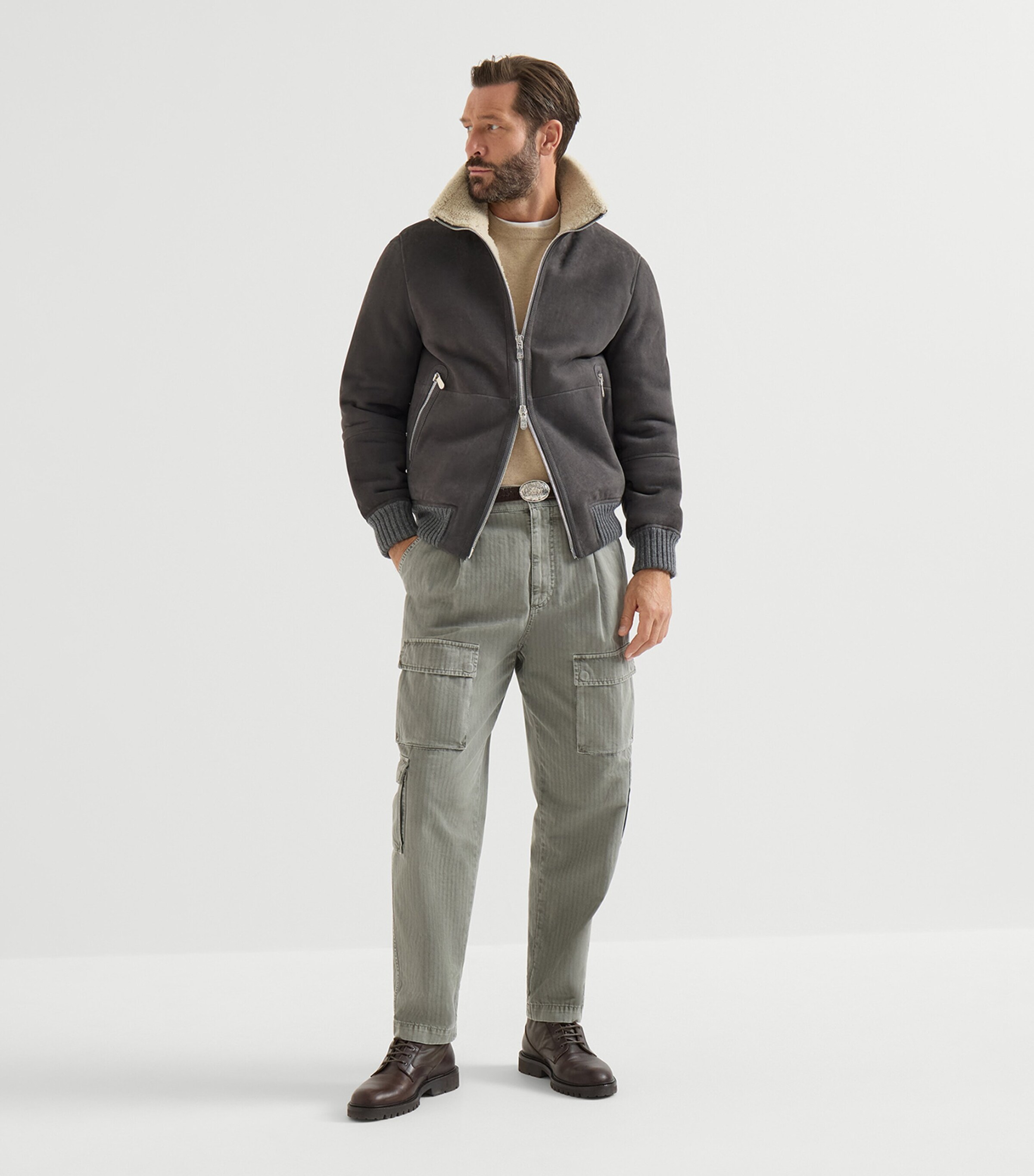 Brunello Cucinelli Mens Cashmere Crew-Neck Sweater Image 2