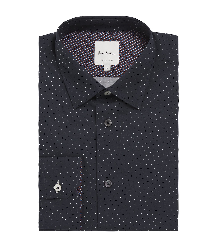 Polka Dot Tailored-Fit Shirt 47_NAVY Image 1