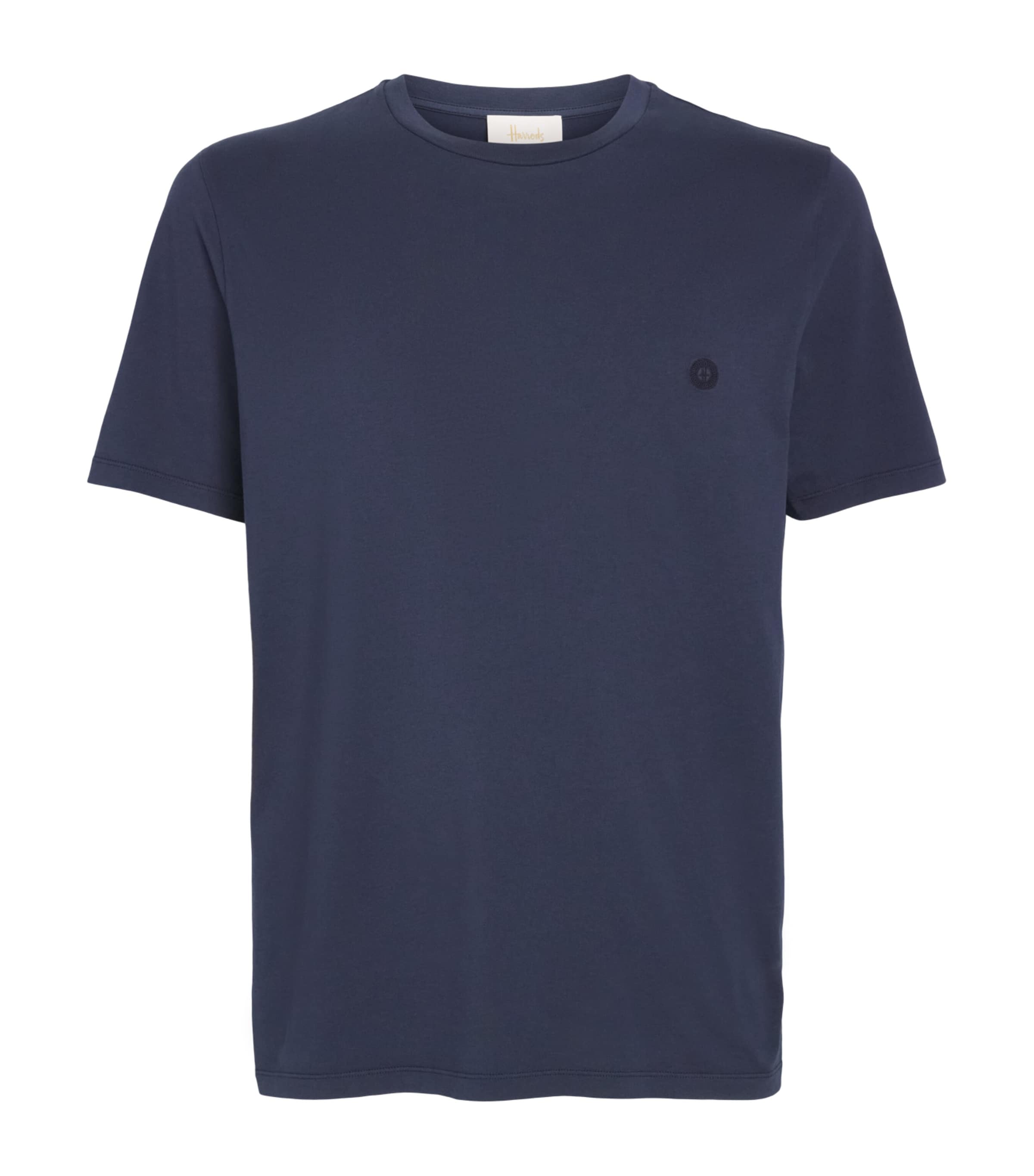 Harrods Mens Cotton T-Shirt Navy Image 1