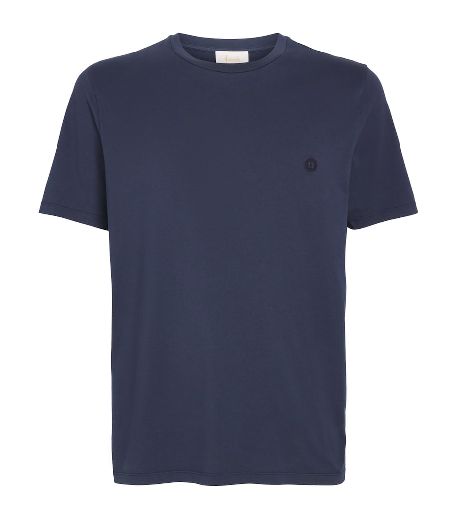 Harrods Mens Cotton T-Shirt Navy Image 1