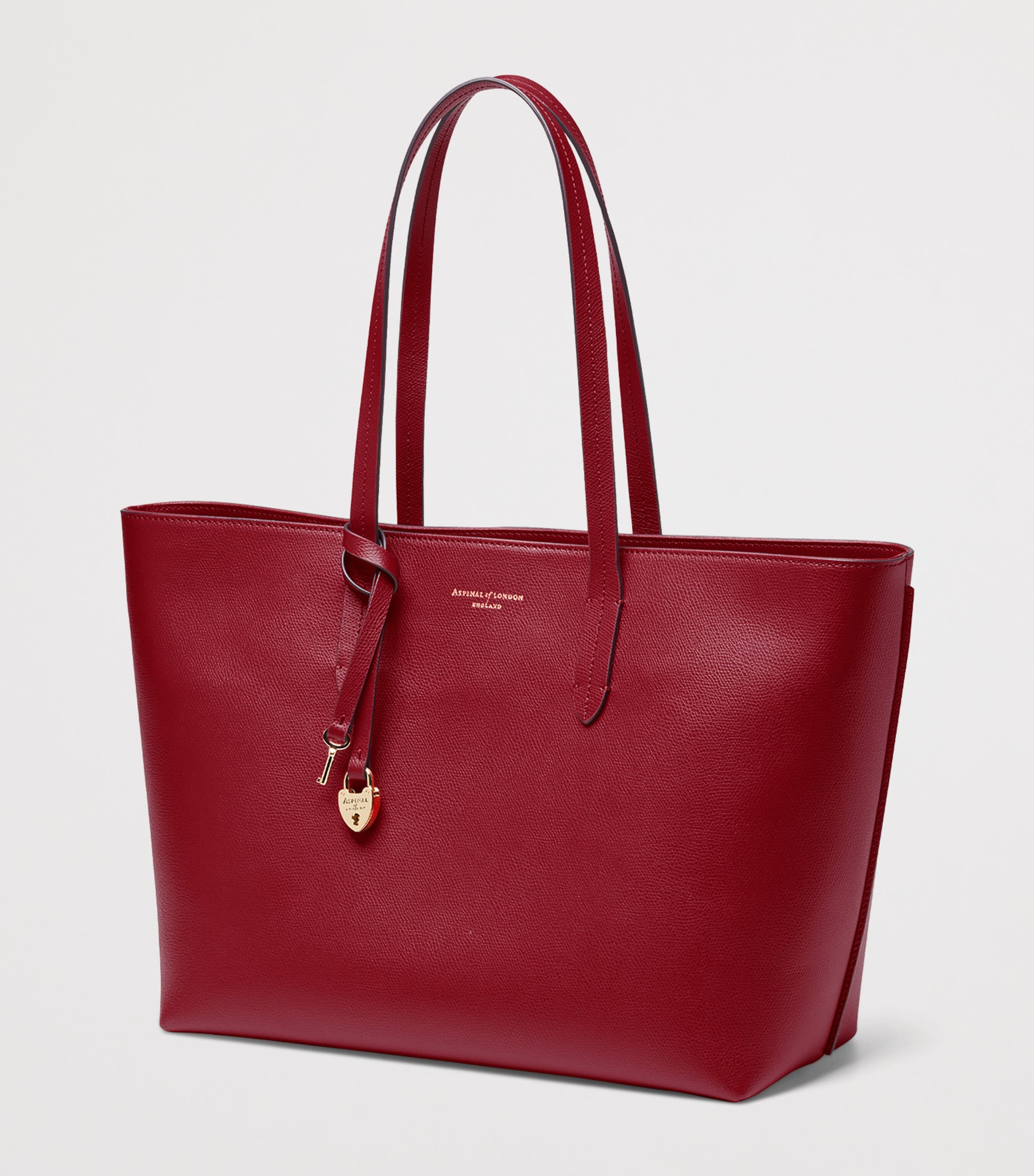 Aspinal Of London Leather East West Tote Bag Cherry Image 3