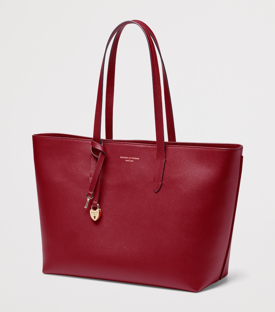 Aspinal Of London Leather East West Tote Bag Cherry Image 3
