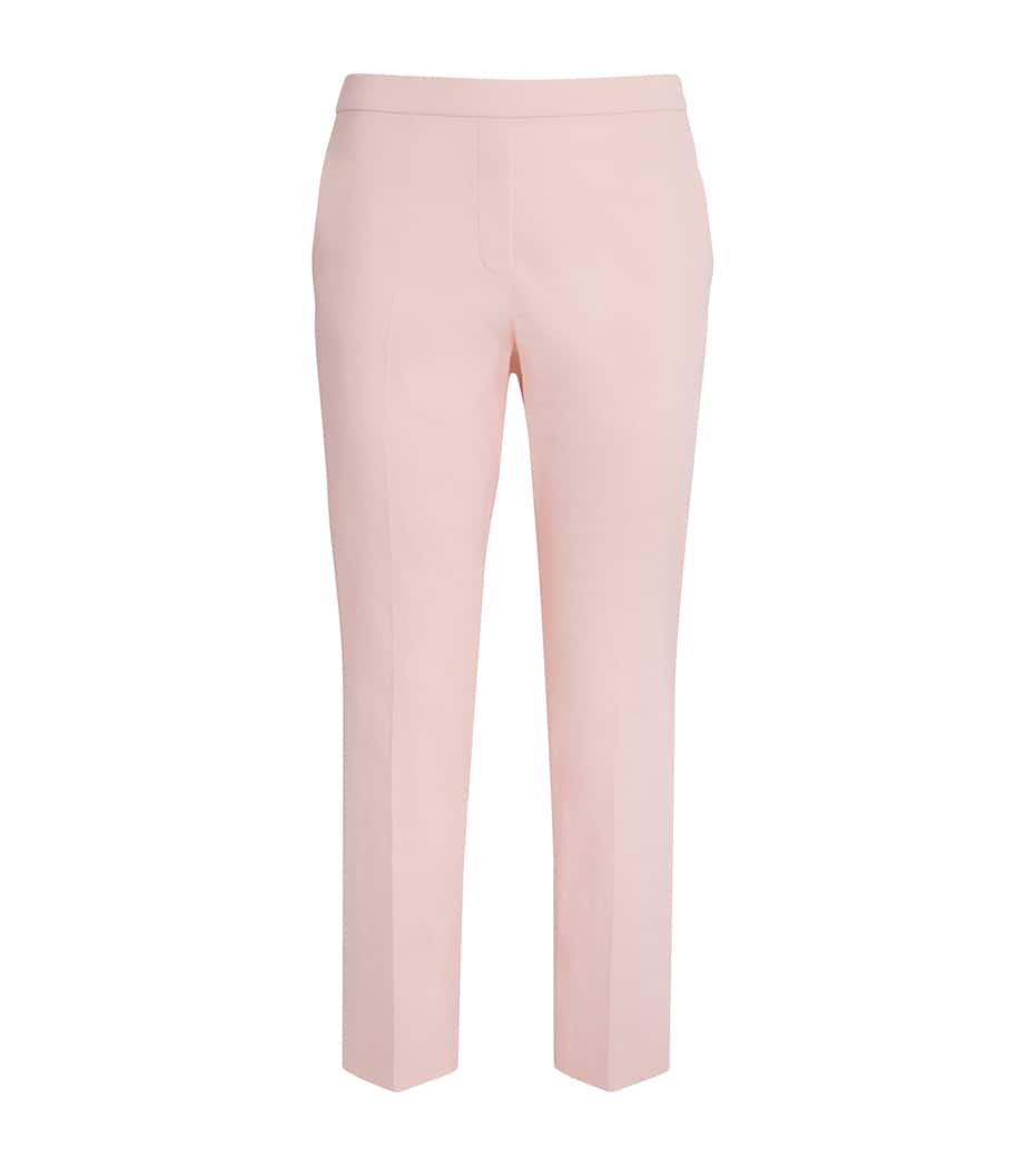 Theory Linen-Blend Straight Chinos Xke Warm Pink Image 1
