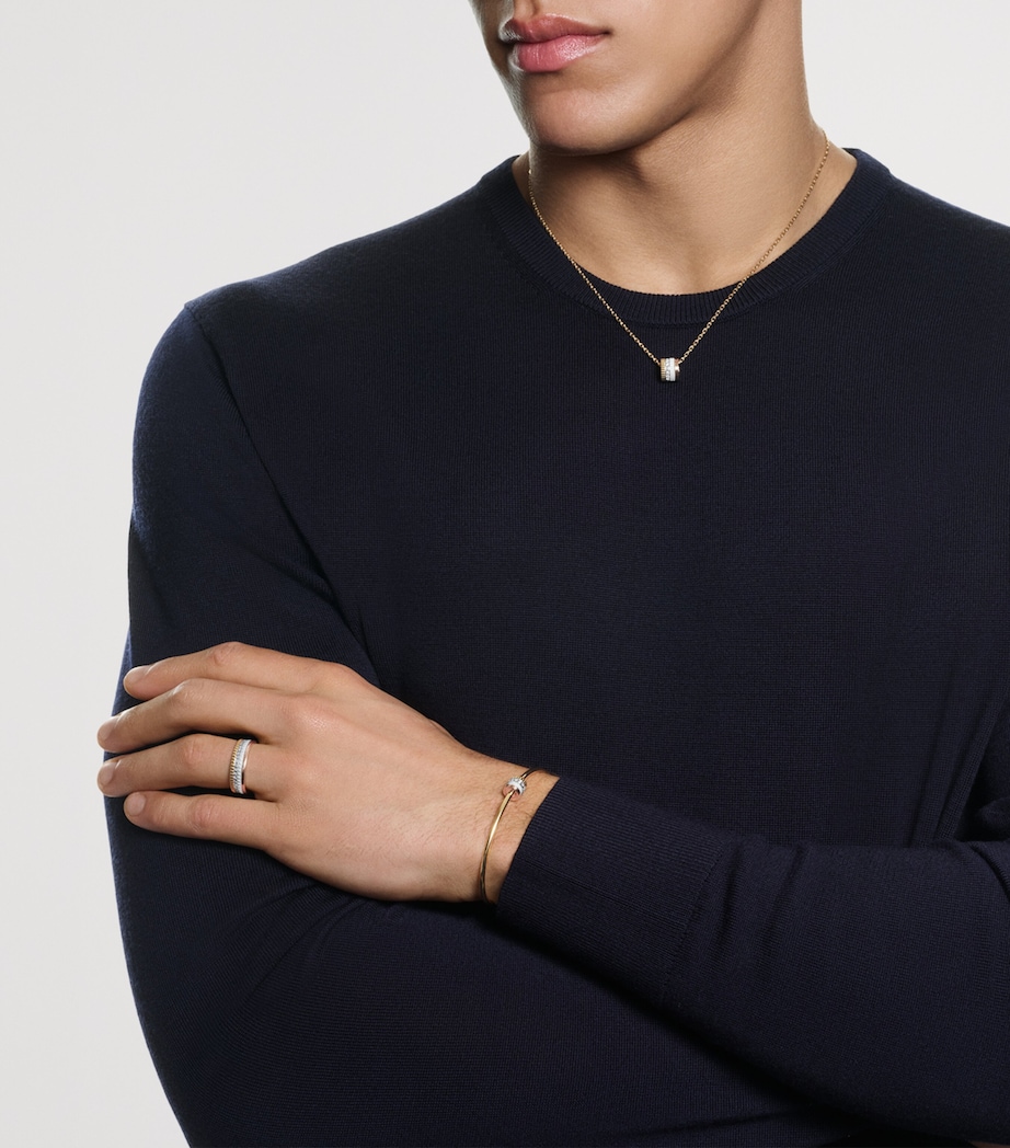 Small Mixed Gold and Diamond Quatre White Edition Ring NO COLOUR Image 2