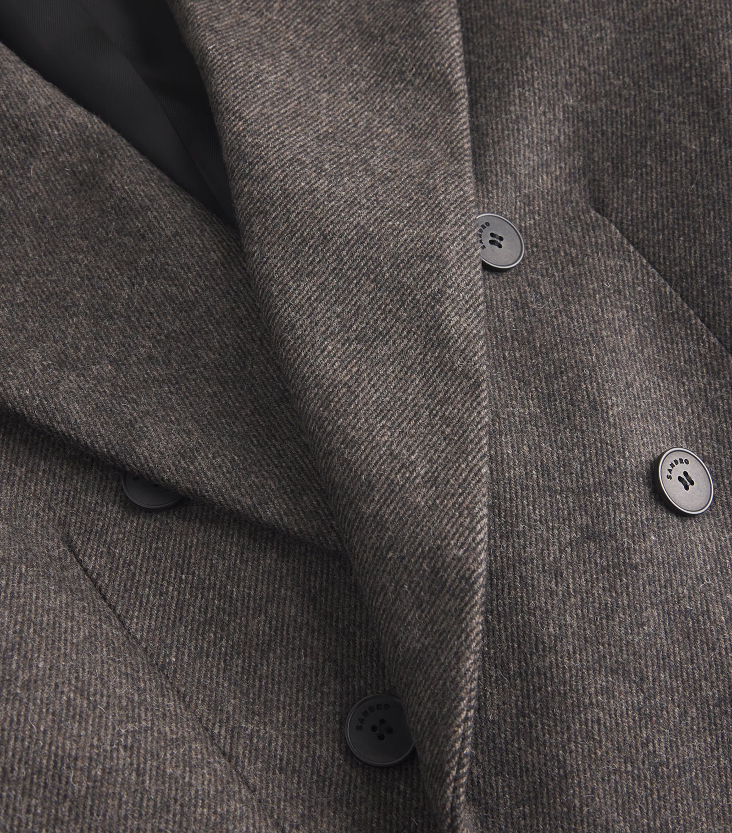 Wool-Blend Double-Breasted Coat DARK GREY Image 5