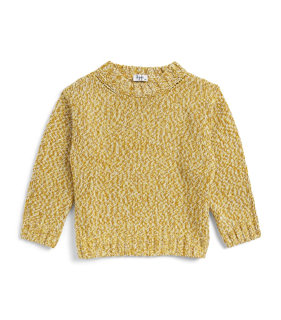 Il Gufo Wool-Blend Crew-Neck Sweater (2-12 Years) Crocus Yellow Image 1